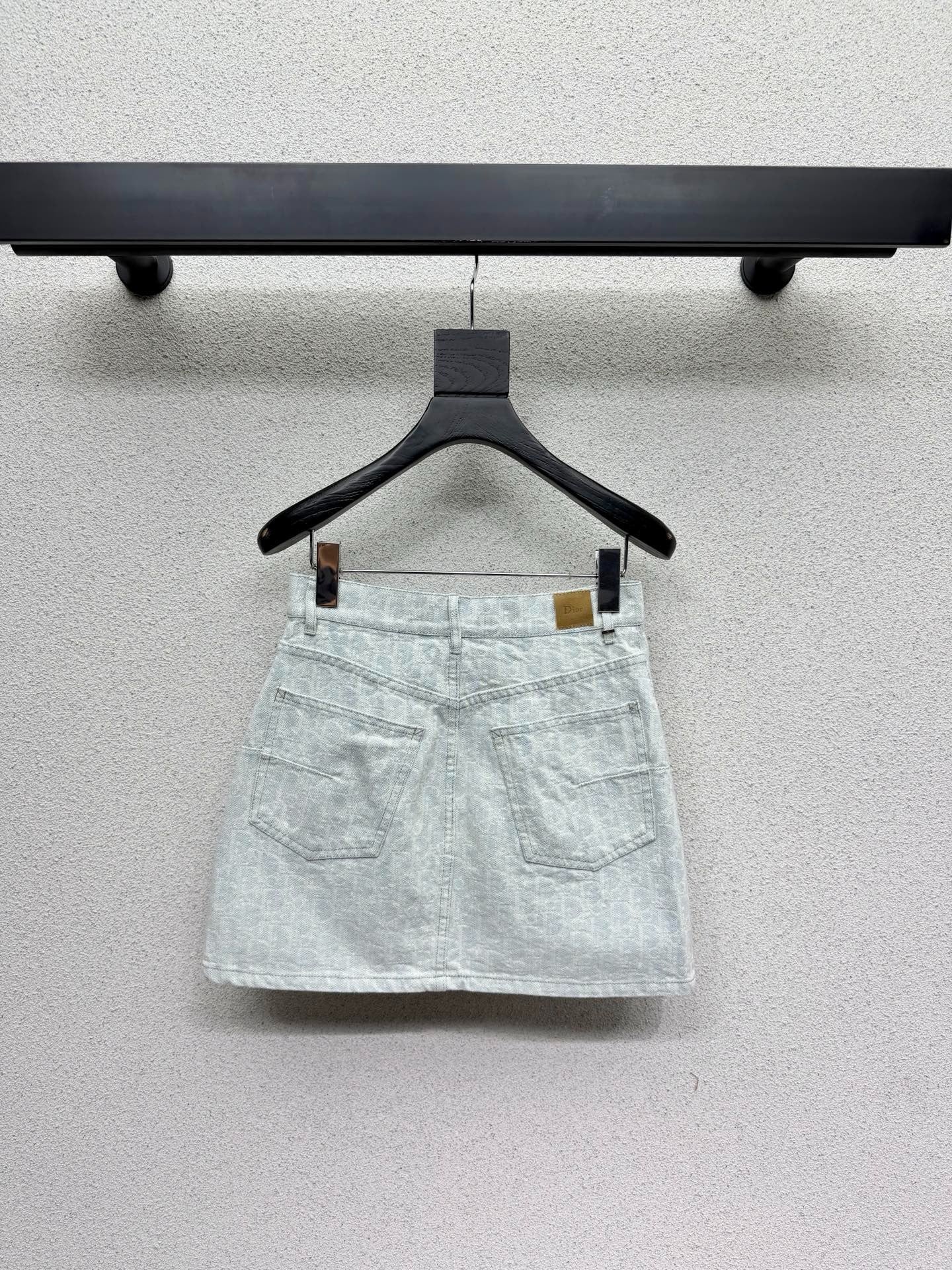 Dior 2026 Denim Midi Skirt Light Blue Cotton 400983