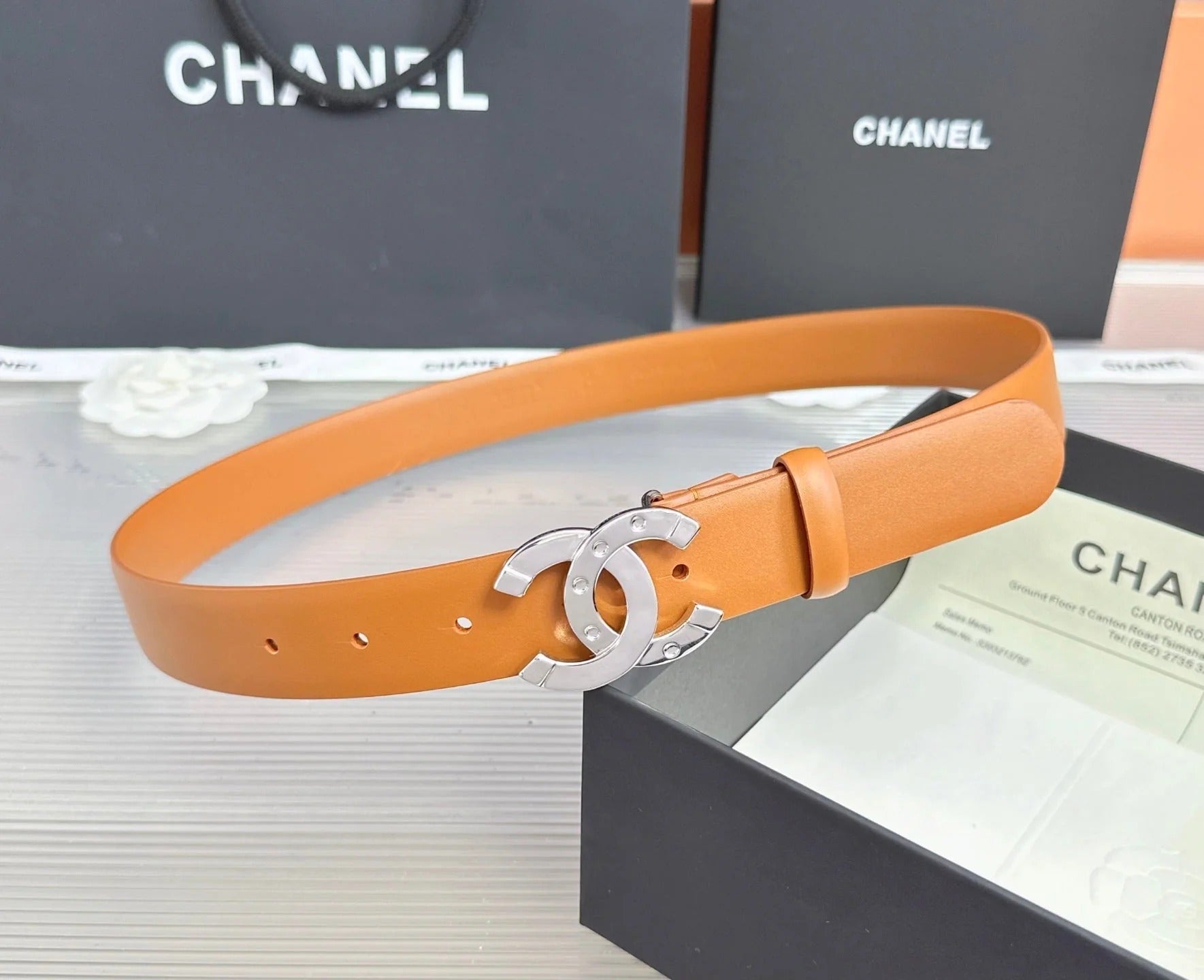 Chanel 2026 Double C Buckle Belt 30mm Cowhide 211912