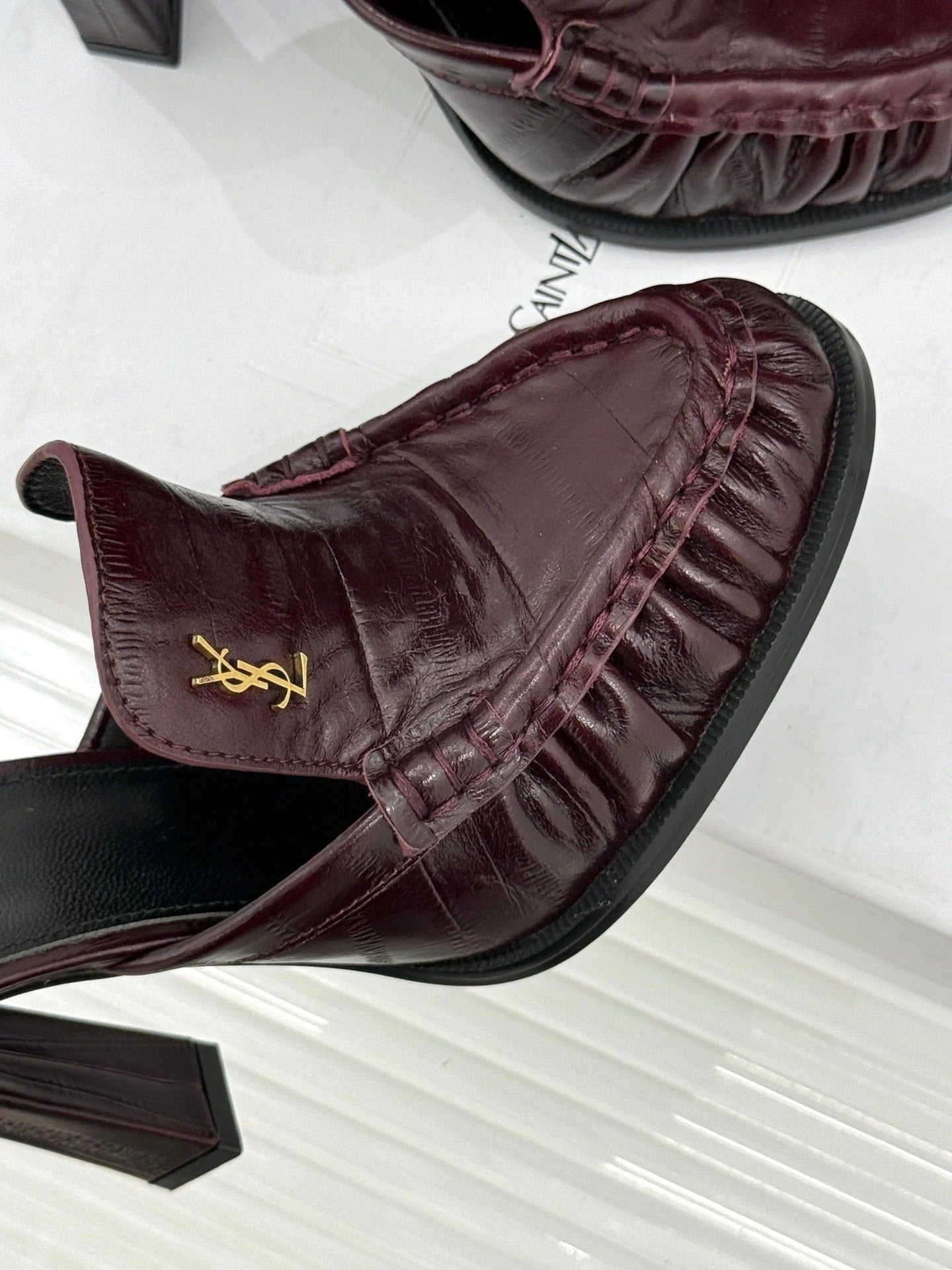 YSL 2026 Le Loafer Cassandre Mule 105mm Suede Leather 642949