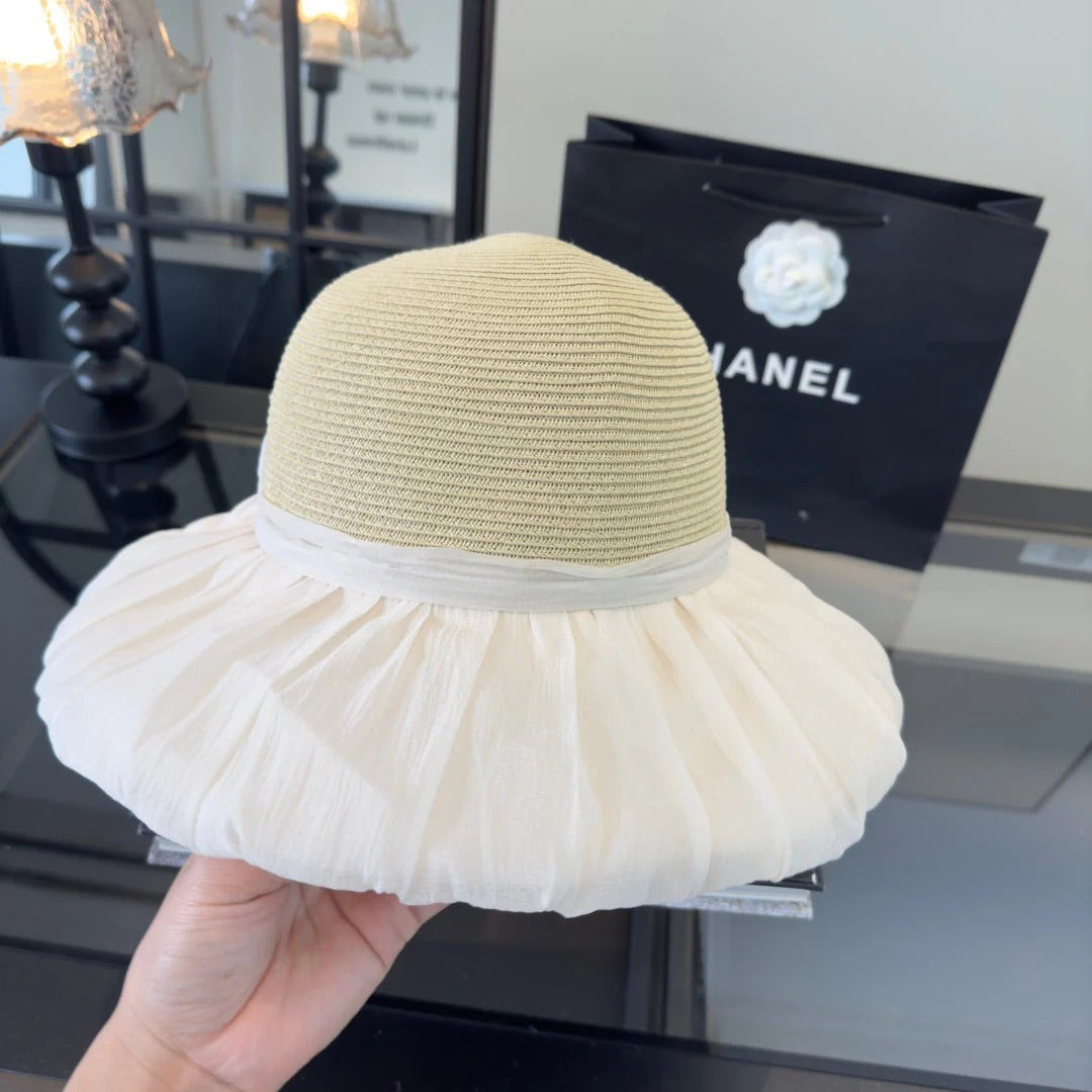 Chanel Bow-tie Beige Cream Bucket Hat 269014