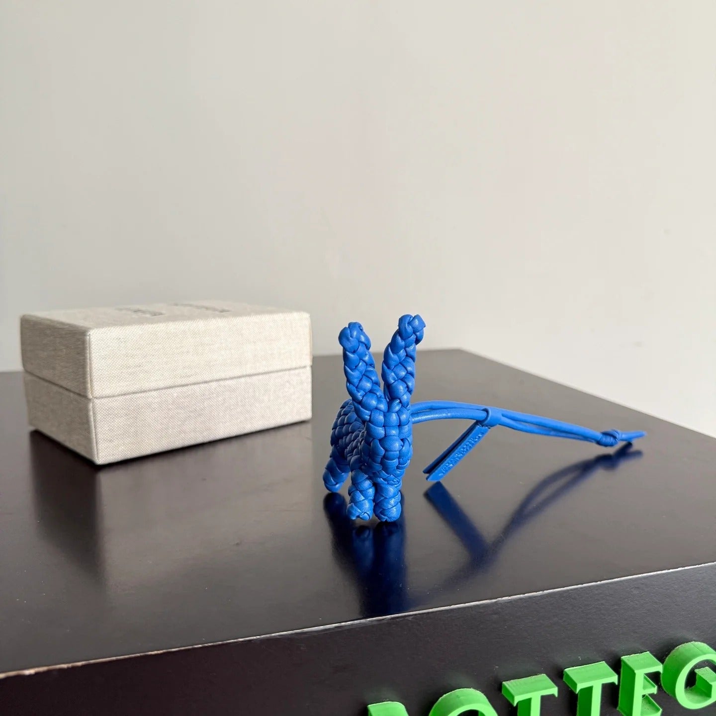 BV Rabbit Charm Blue Lambskin