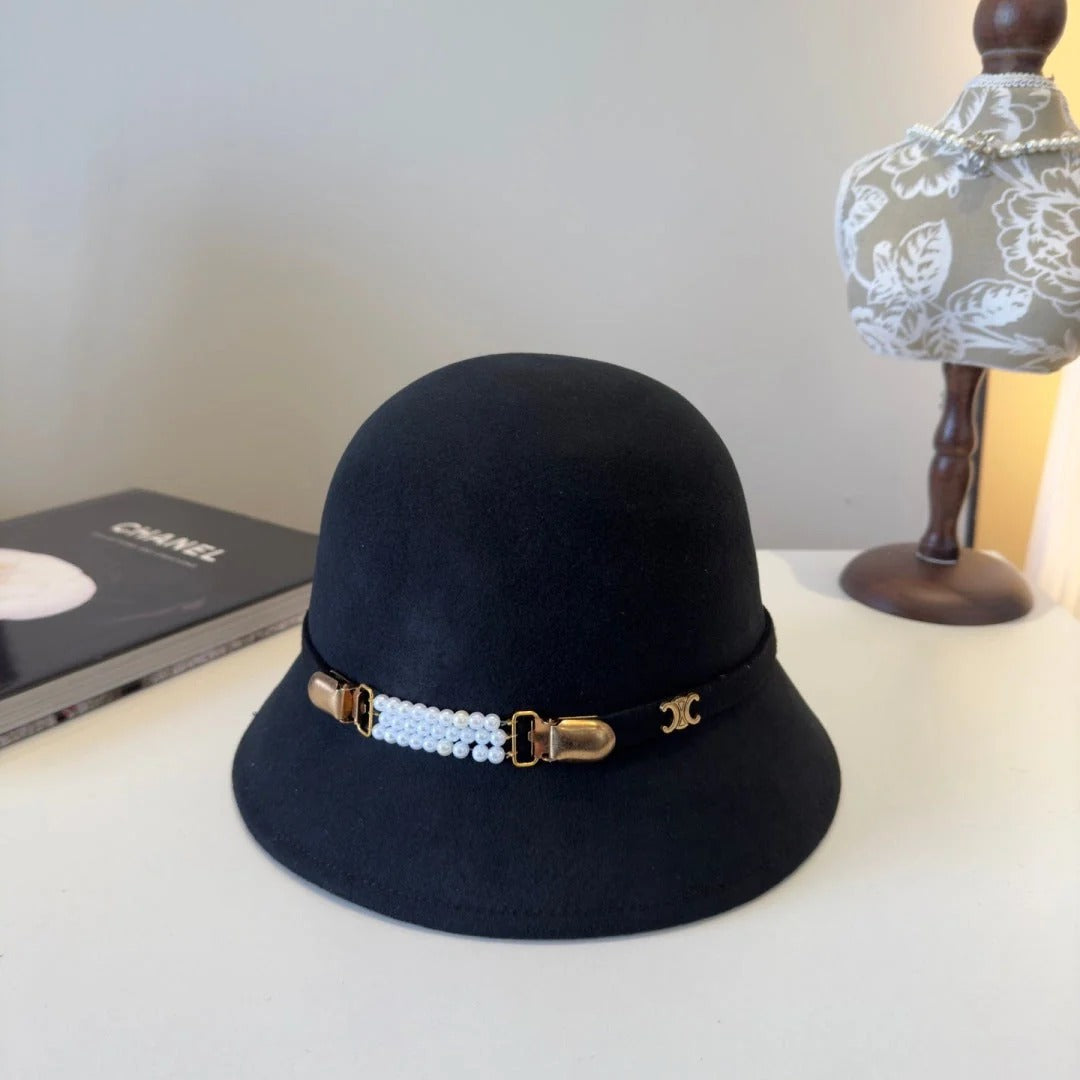 Chanel Bow Cashmere Bucket Hat 425553
