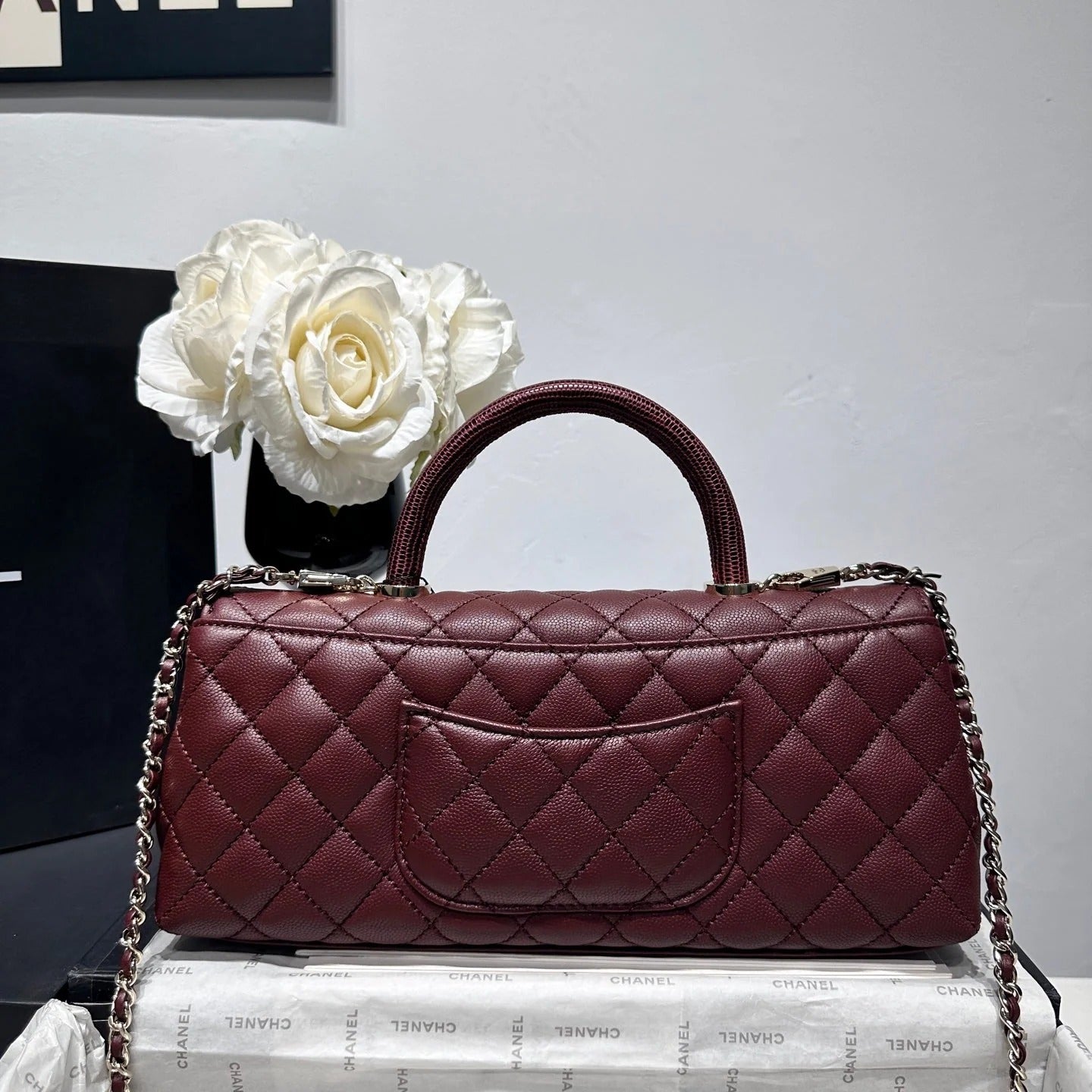 Chanel 2026 Coco Handle Bag 32cm Burgundy Caviar Calfskin 348822