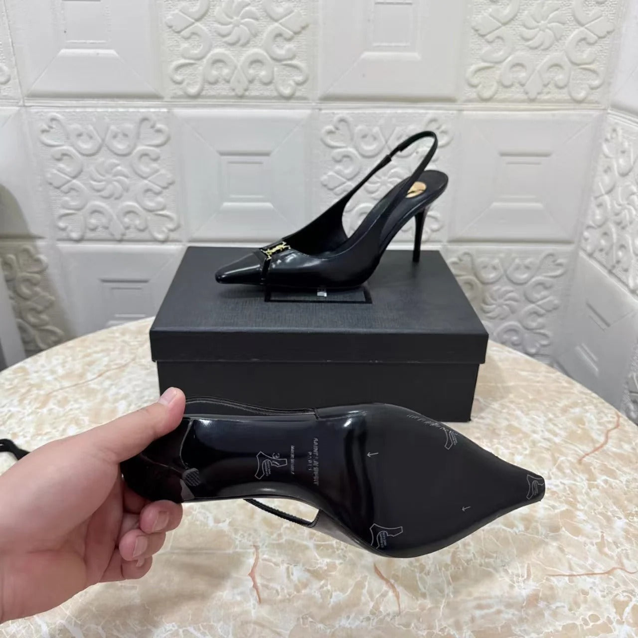 YSL 2026 Babylone Slingback 90mm Sheepskin