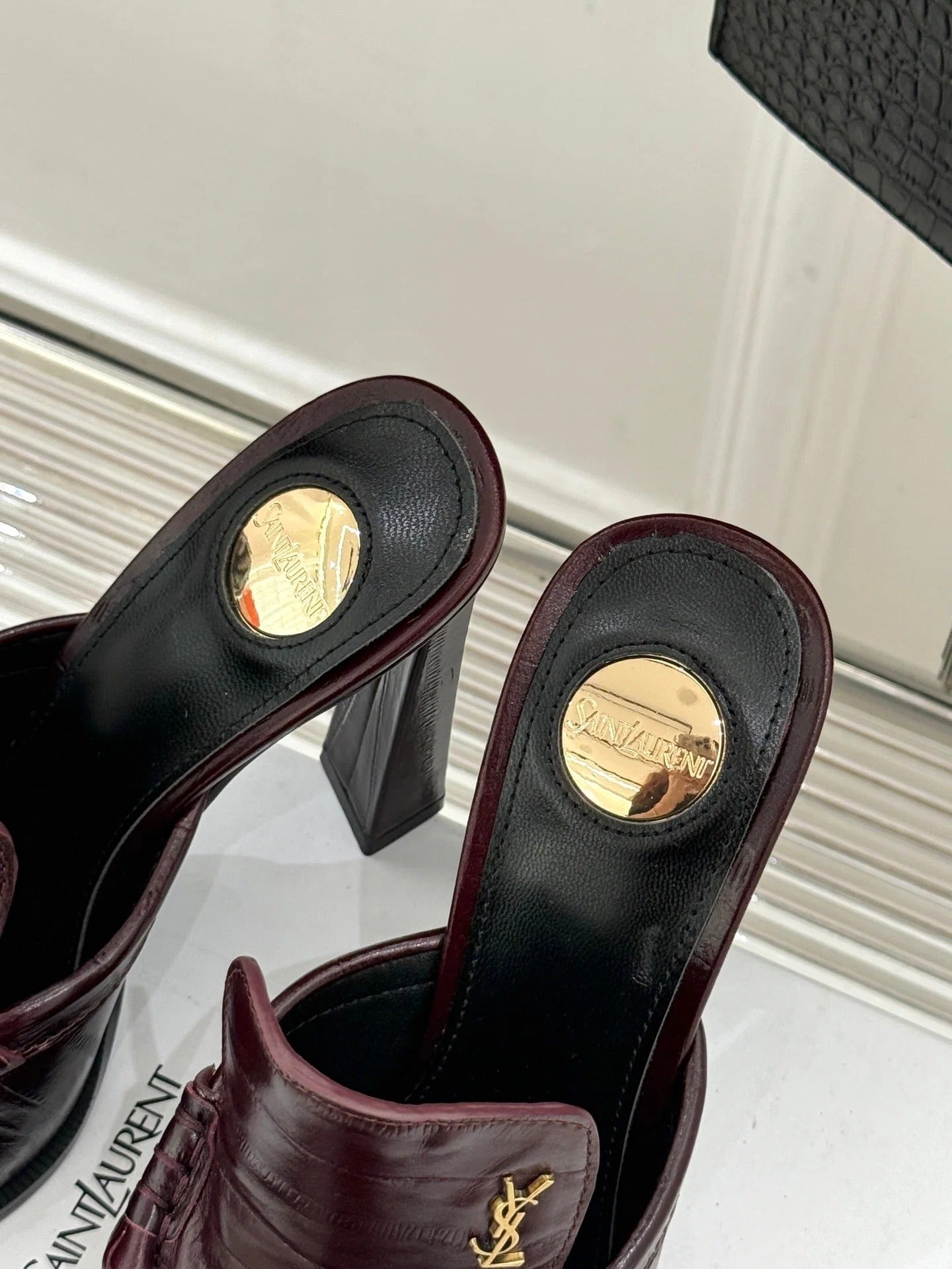 YSL 2026 Le Loafer Cassandre Mule 105mm Suede Leather 642949