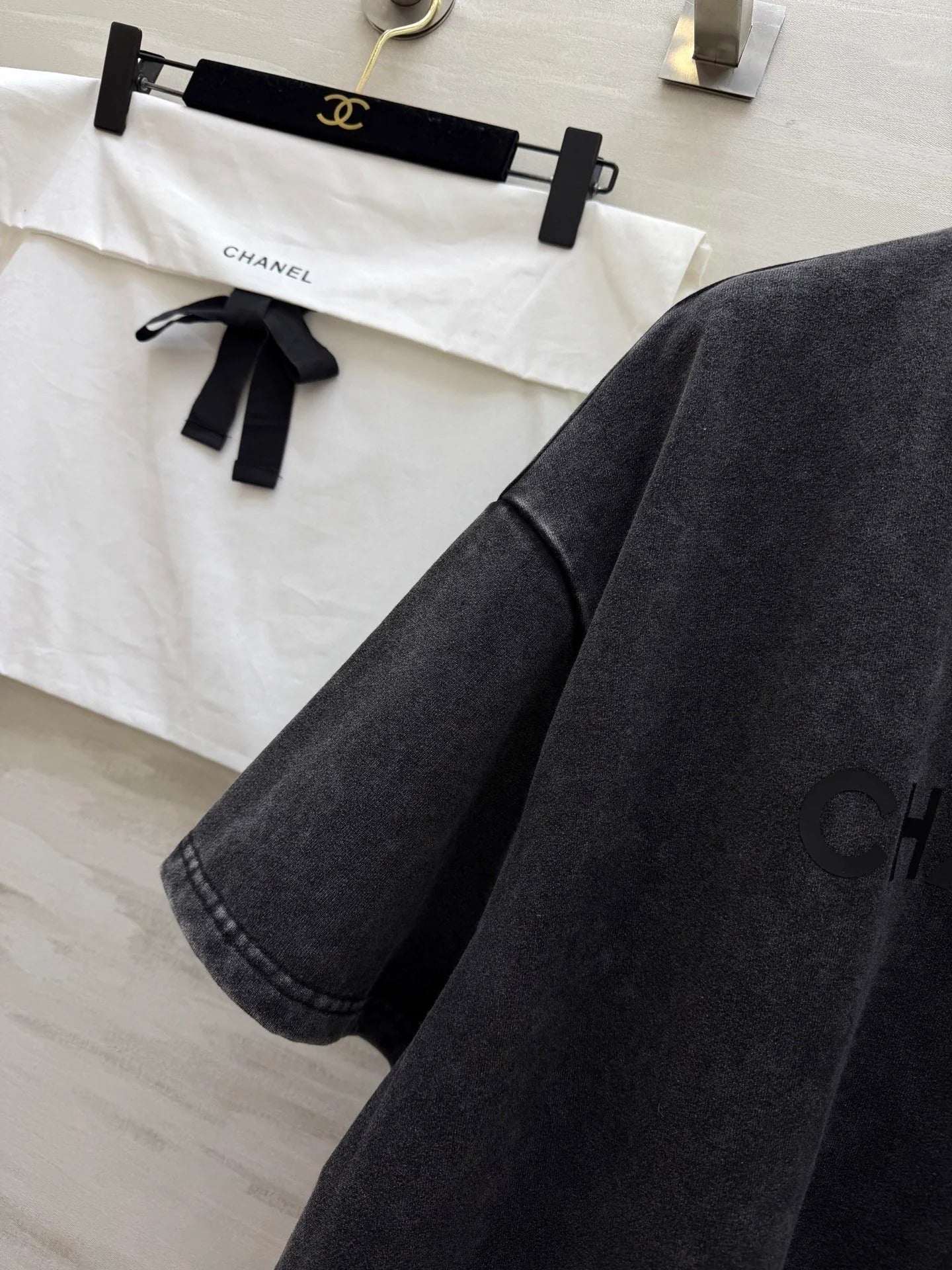 Chanel 2026 Washed T-Shirt Black Cotton 358608