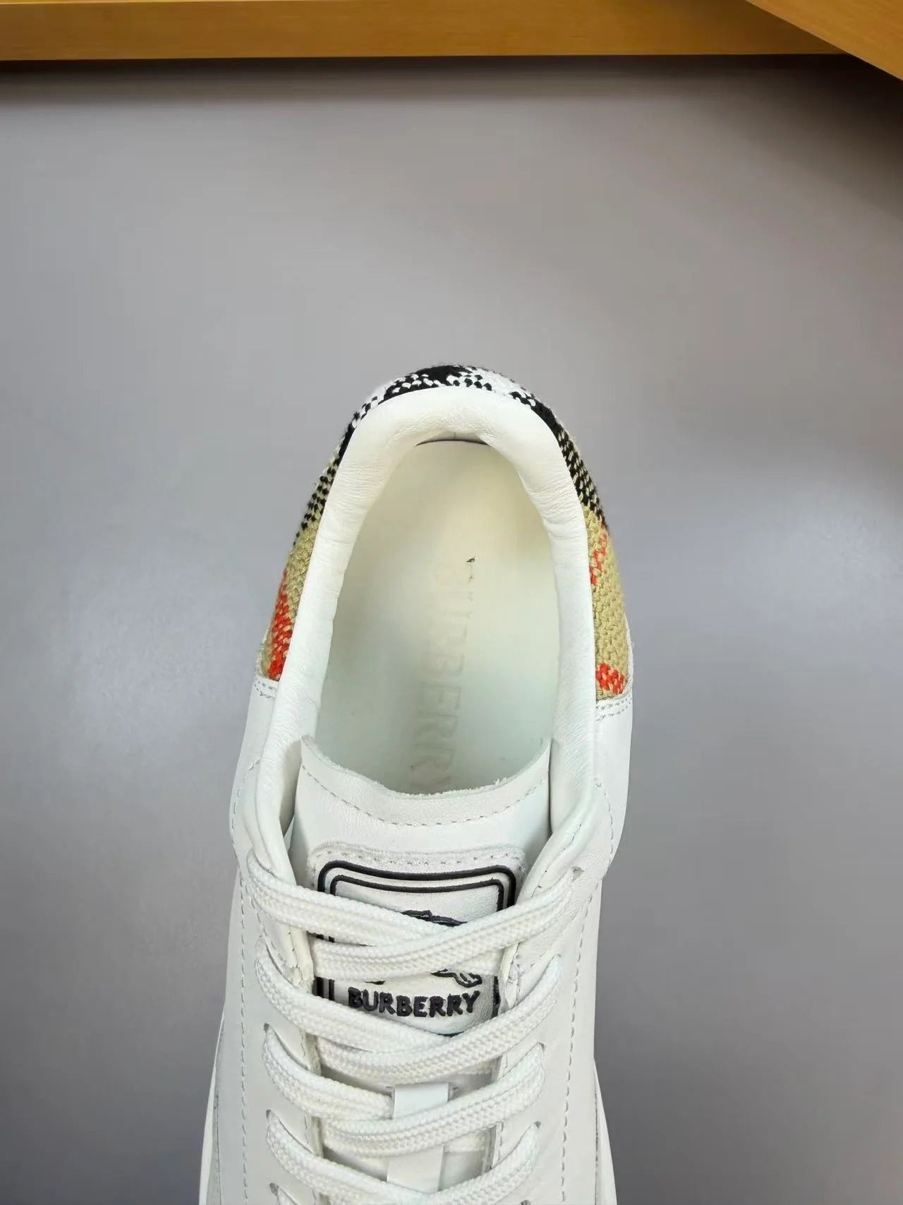 Burberry 2026 Check Cuff Sneaker White Leather