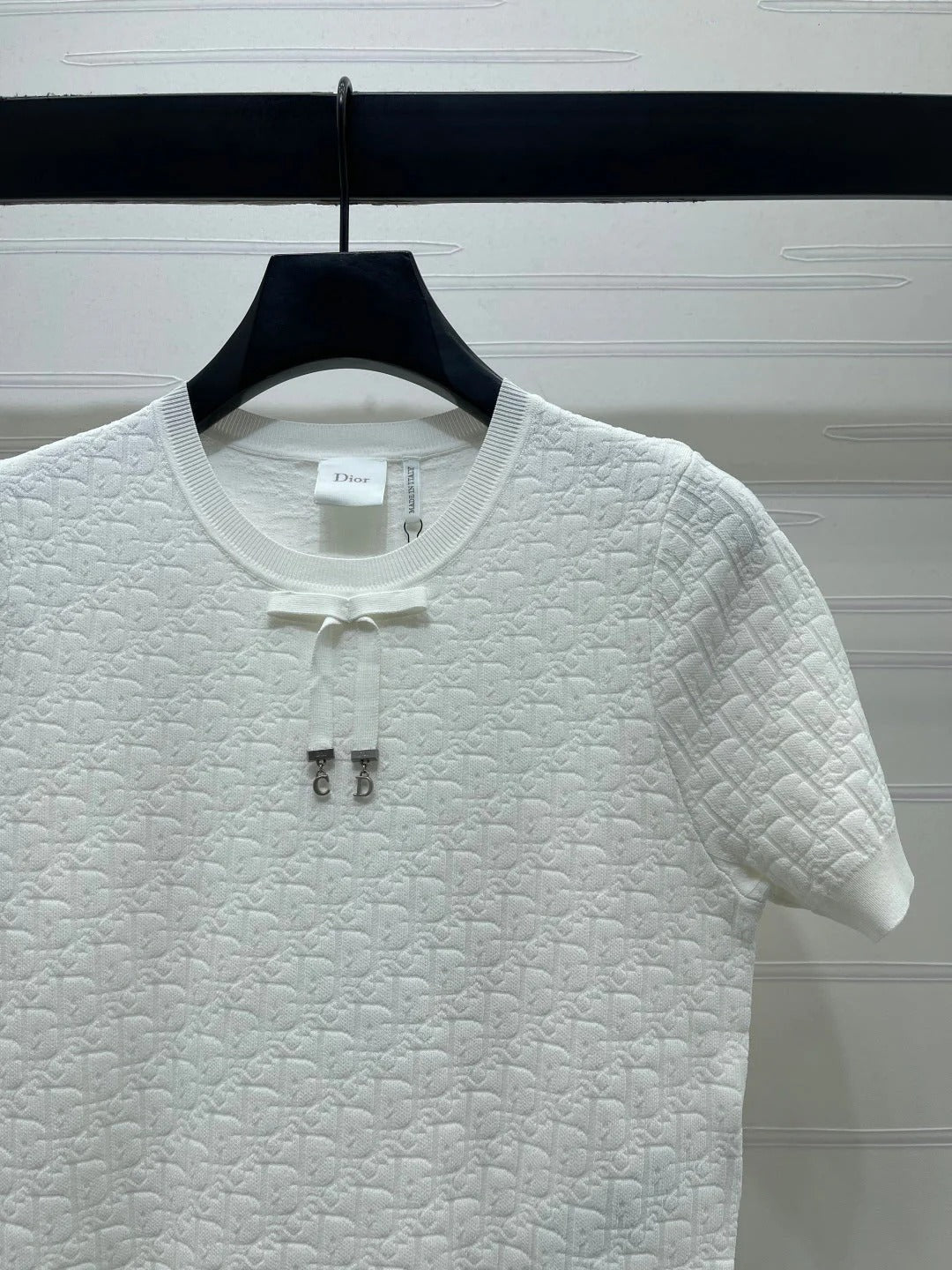 Dior 2026 Jacquard Pattern Knit Short-Sleeve T-Shirt Wool 160258