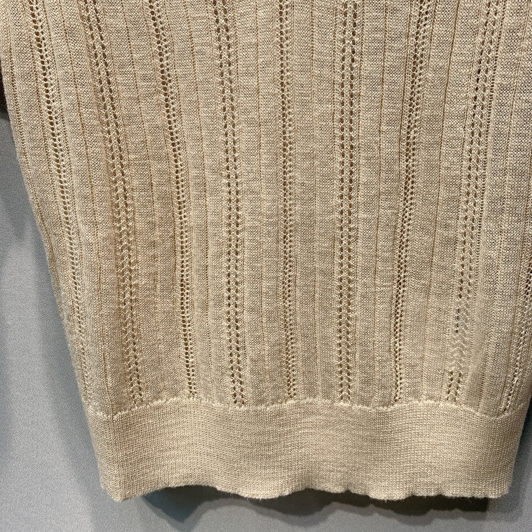 MiuMiu 2026 Polo Shirt Beige Wool 398494