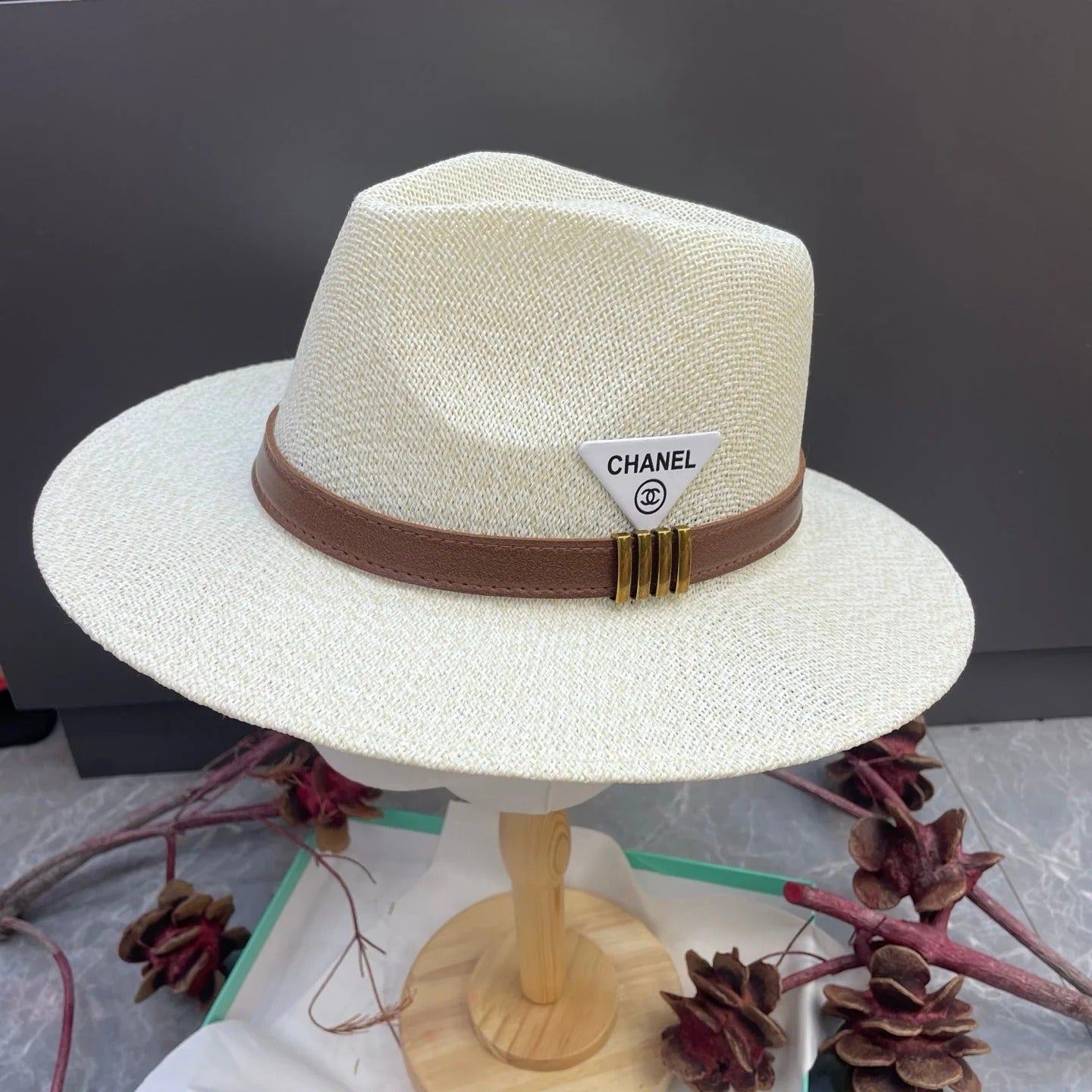 Chanel Fedora Straw Hat 215967