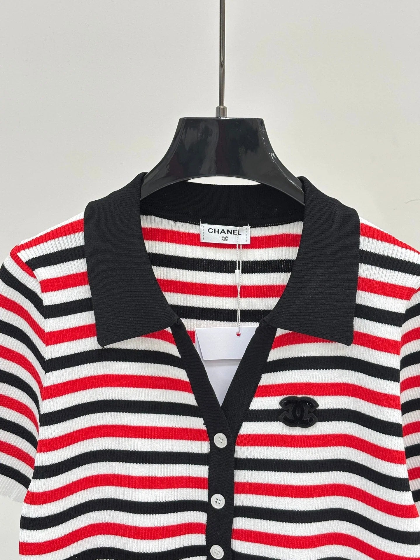 Chanel 2026 Striped Polo Shirt Cotton 413807
