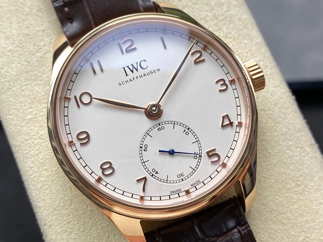 IWC Portuguese 40.4mm White Dial Pink Gold Case Leather
