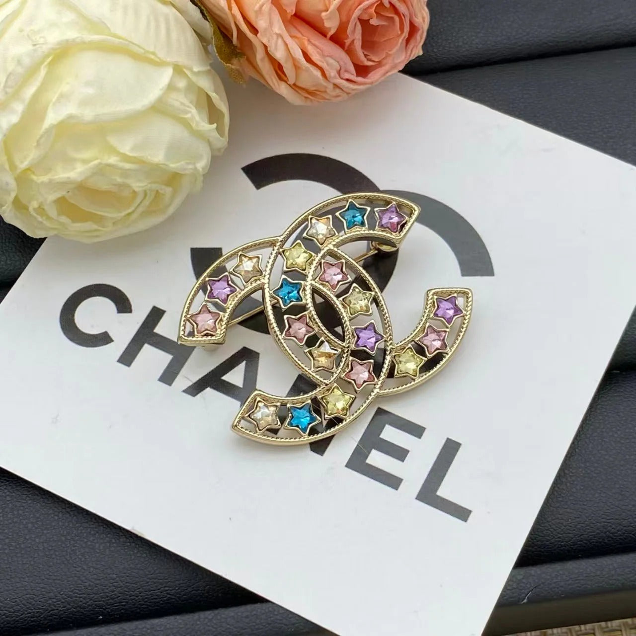 CC Star Strass Brooch