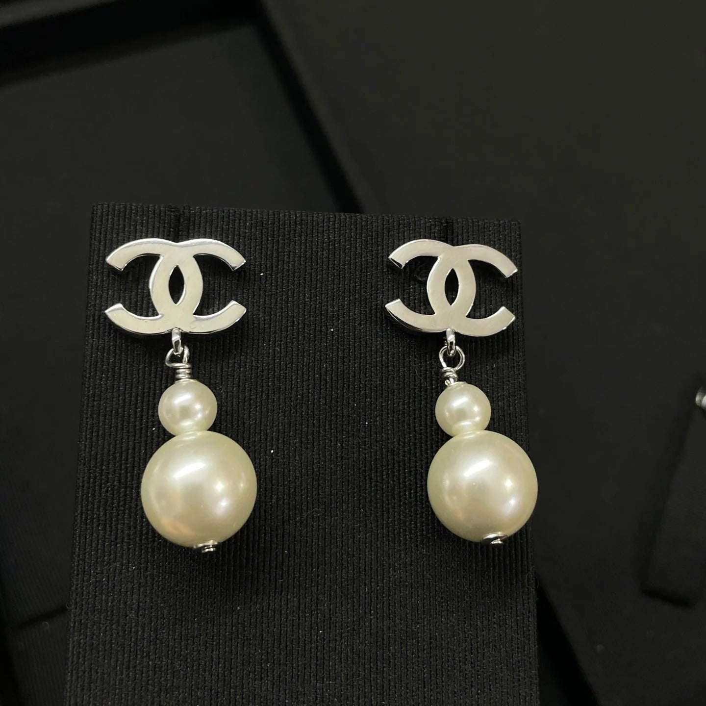Chanel Double C Gourd Pearl Earrings