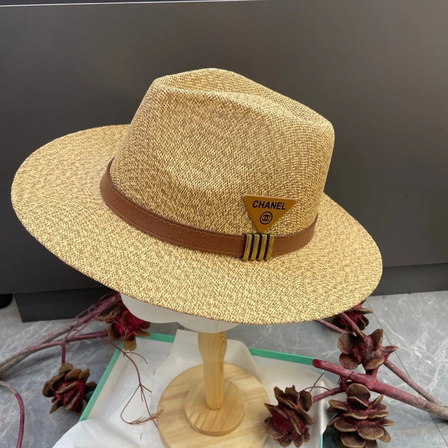 Chanel Fedora Straw Hat 215967