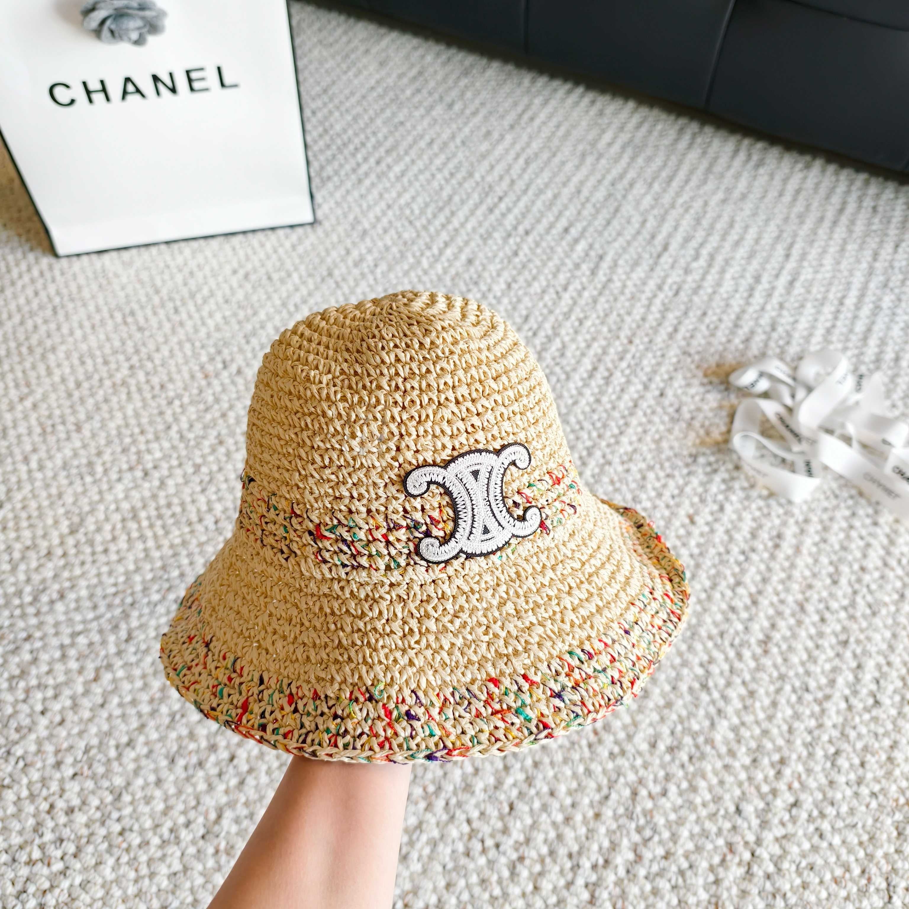 Celine Simple Bucket Hat Straw Woven 237188