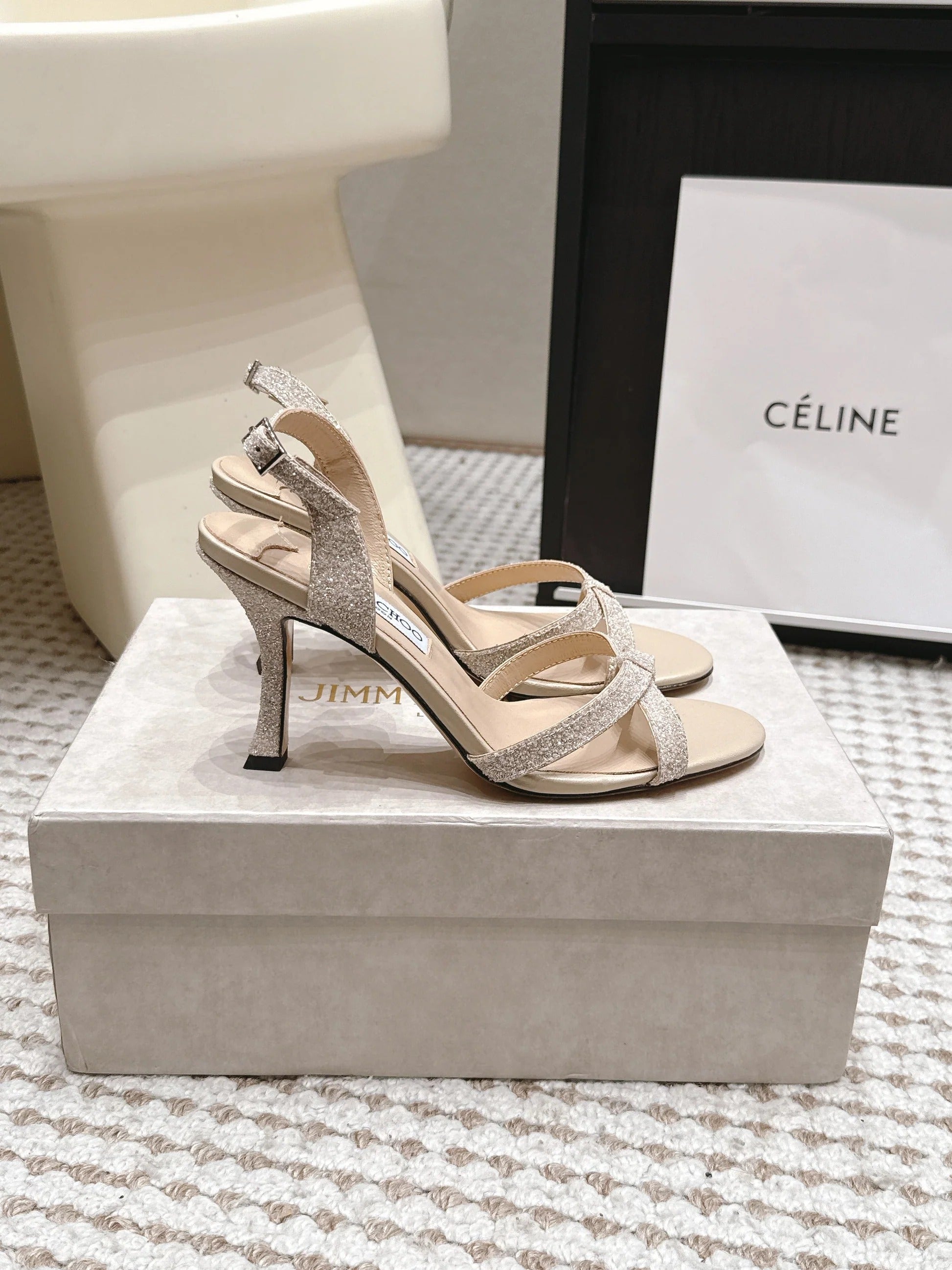 Jimmy Choo 2026 Elsy Sandals 8.5cm Suede Leather 930980