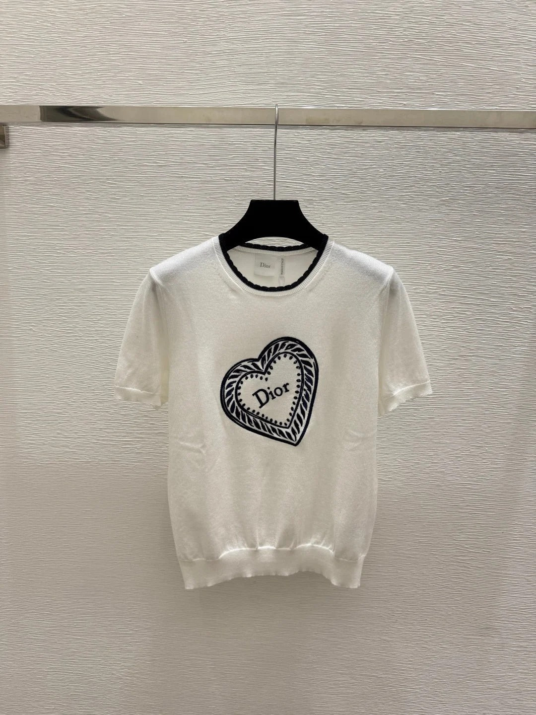 Dior 2026 Heart Knitted Short-Sleeve T-Shirt Wool 758717