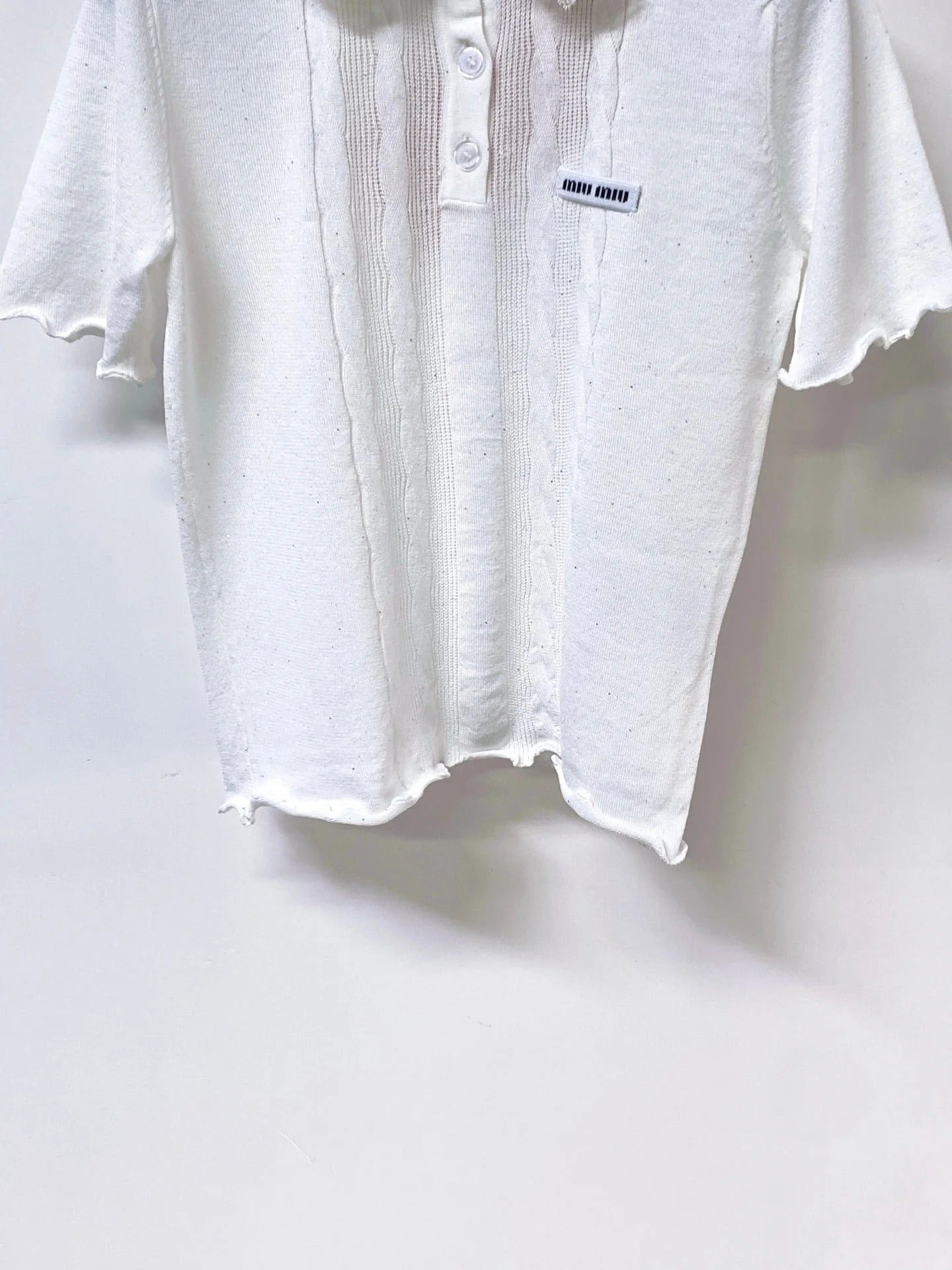 Miu Miu Short-Sleeve T-Shirt White in Tencel 305839