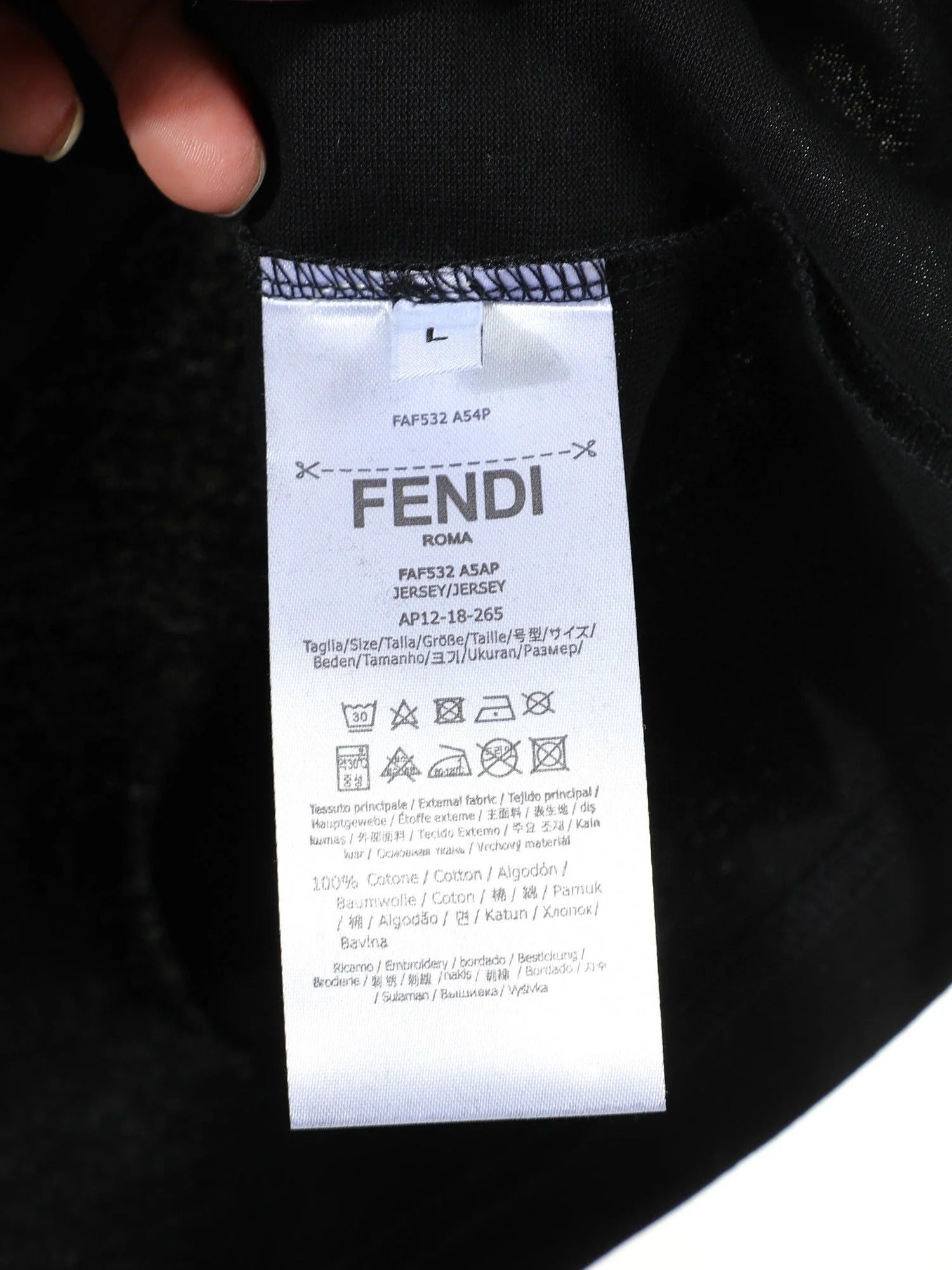 Fendi 2026 Men's Short-Sleeve T-Shirt Cotton Fabric 797251