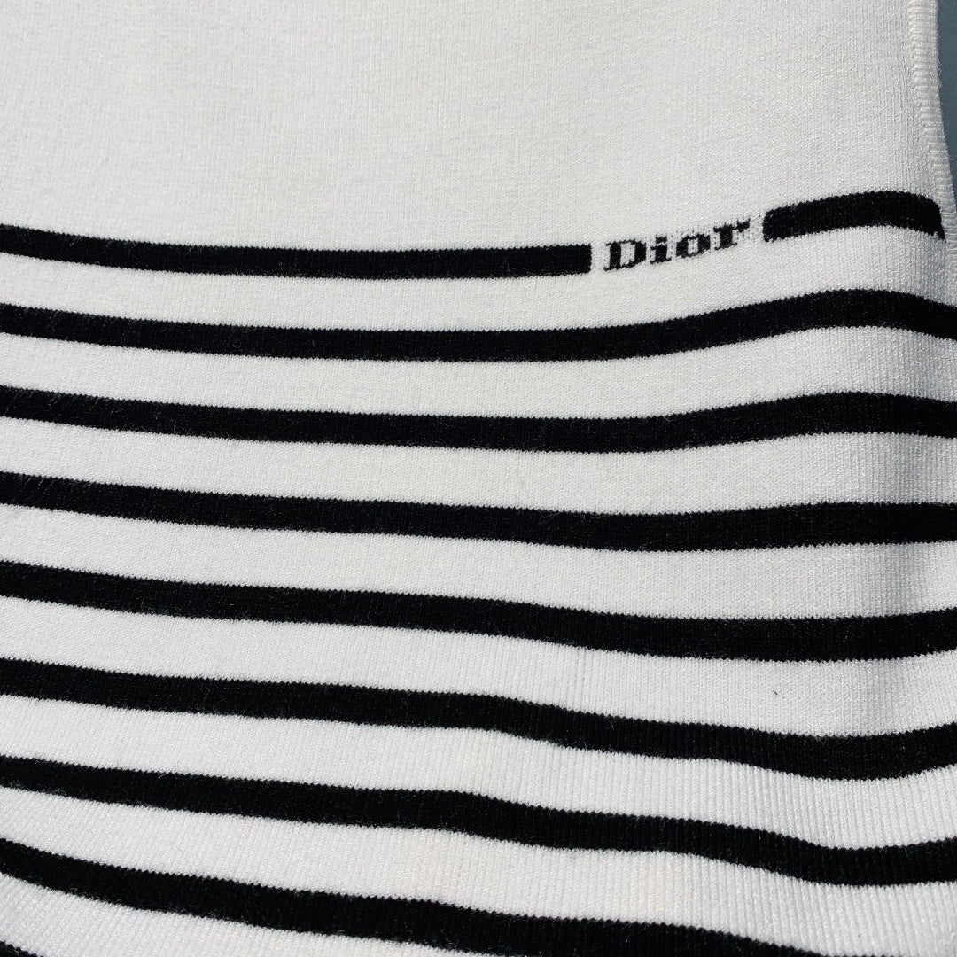 CD 26 Dior Striped Knit Vest White in Knit 371443