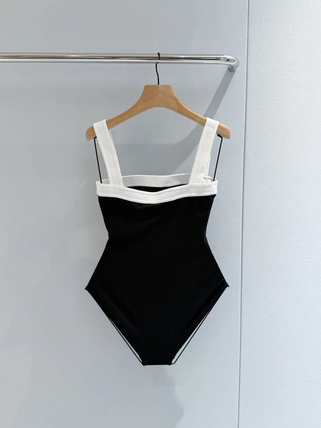 Chanel 2026 One-piece Swimsuit White mix Black Cotton 670043