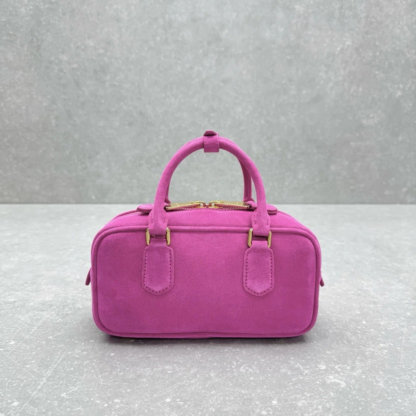 Miumiu 2026 Arcadie Top-Handle Bag Hot Pink Suede