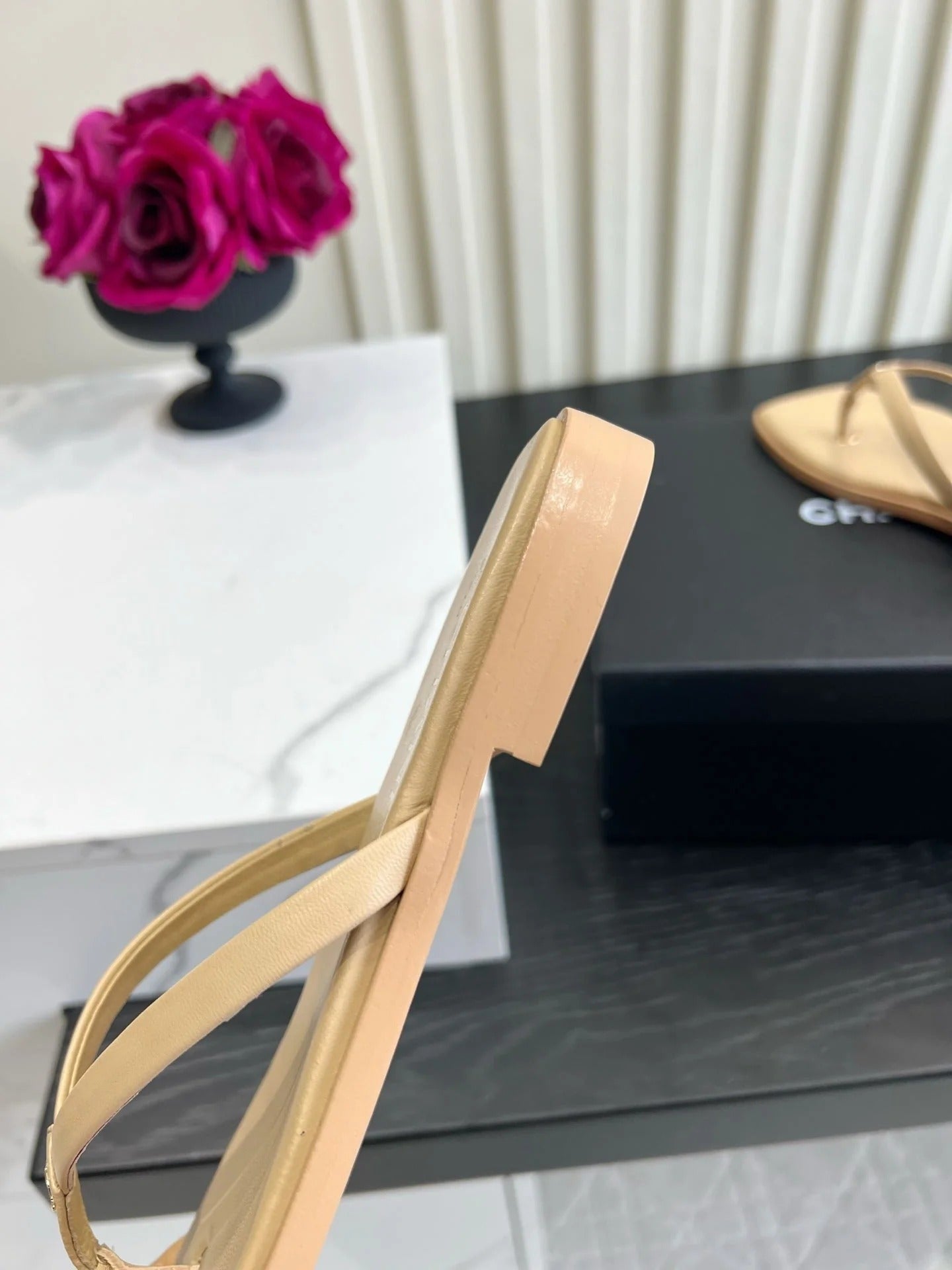 Chanel 2026 Flip-Flops Sandals Beige Sheepskin 977142