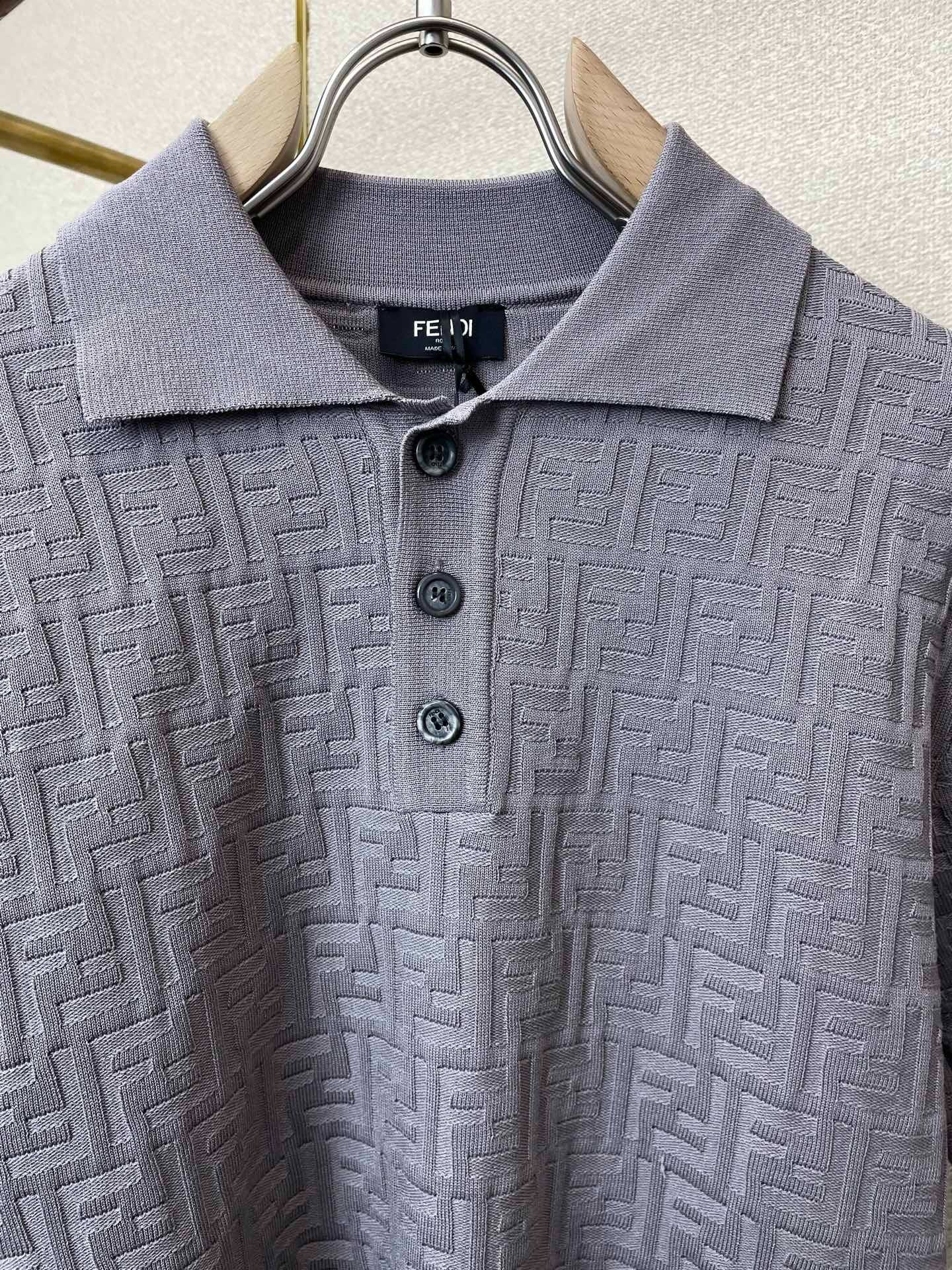 Fendi 2026 Men's Short-Sleeve Shirt Cotton Knitted 824341
