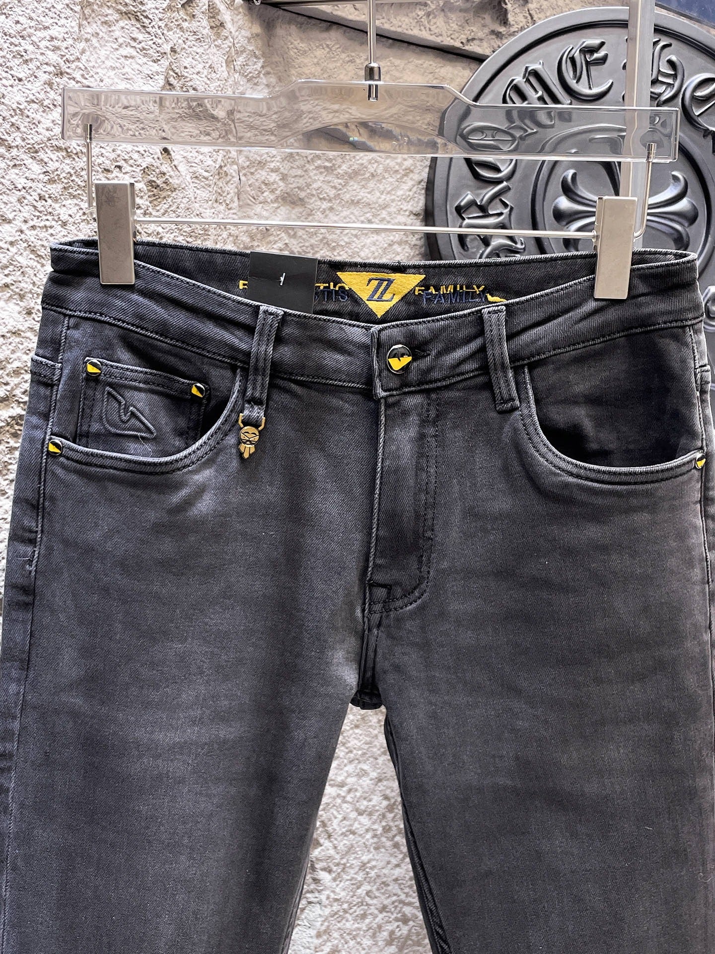 Fendi 2026 Men's Jeans Black Denim 804378