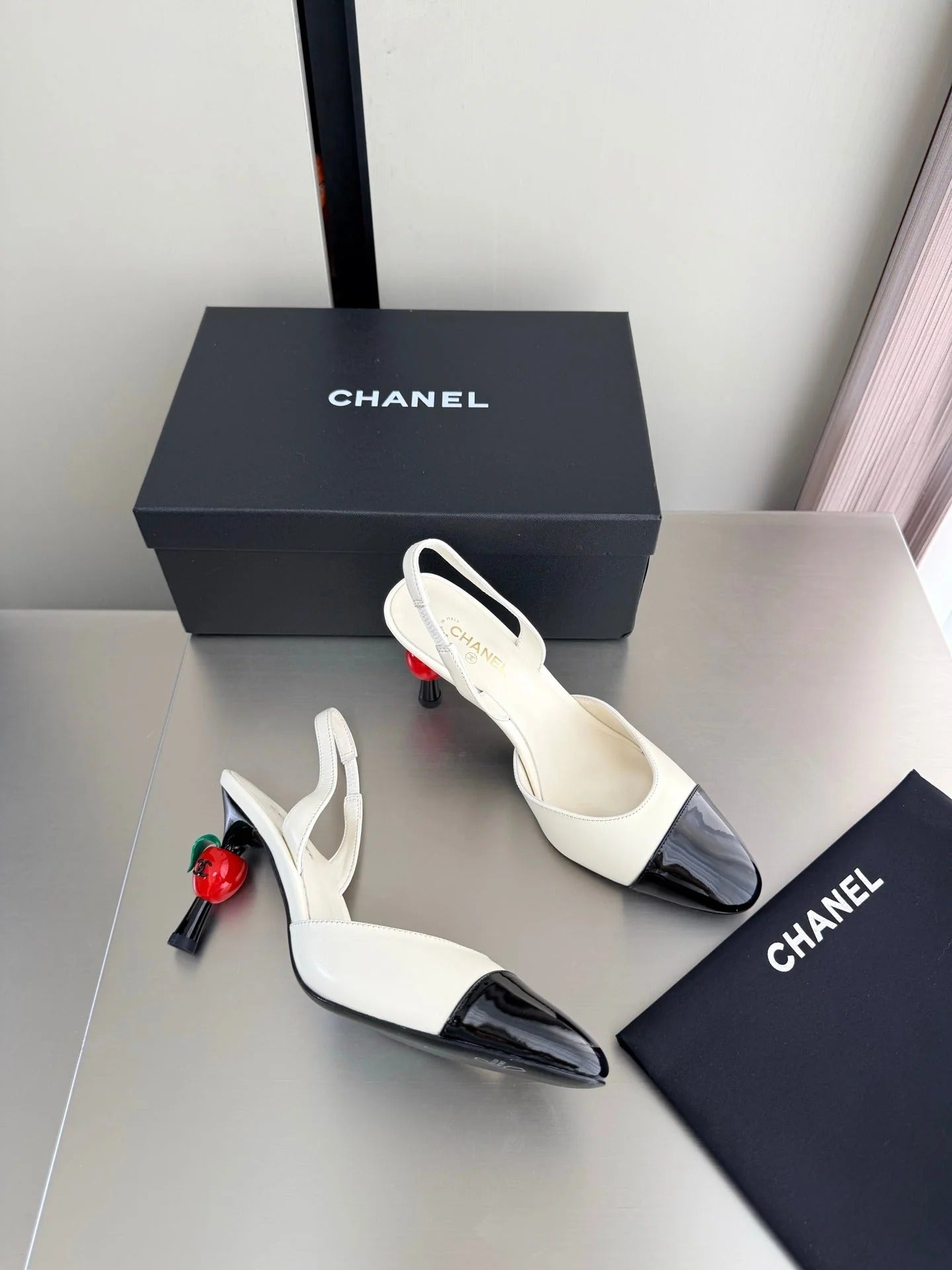 Chanel 2026 Little Red Apple Heel Slingback 85mm Lambskin 929465