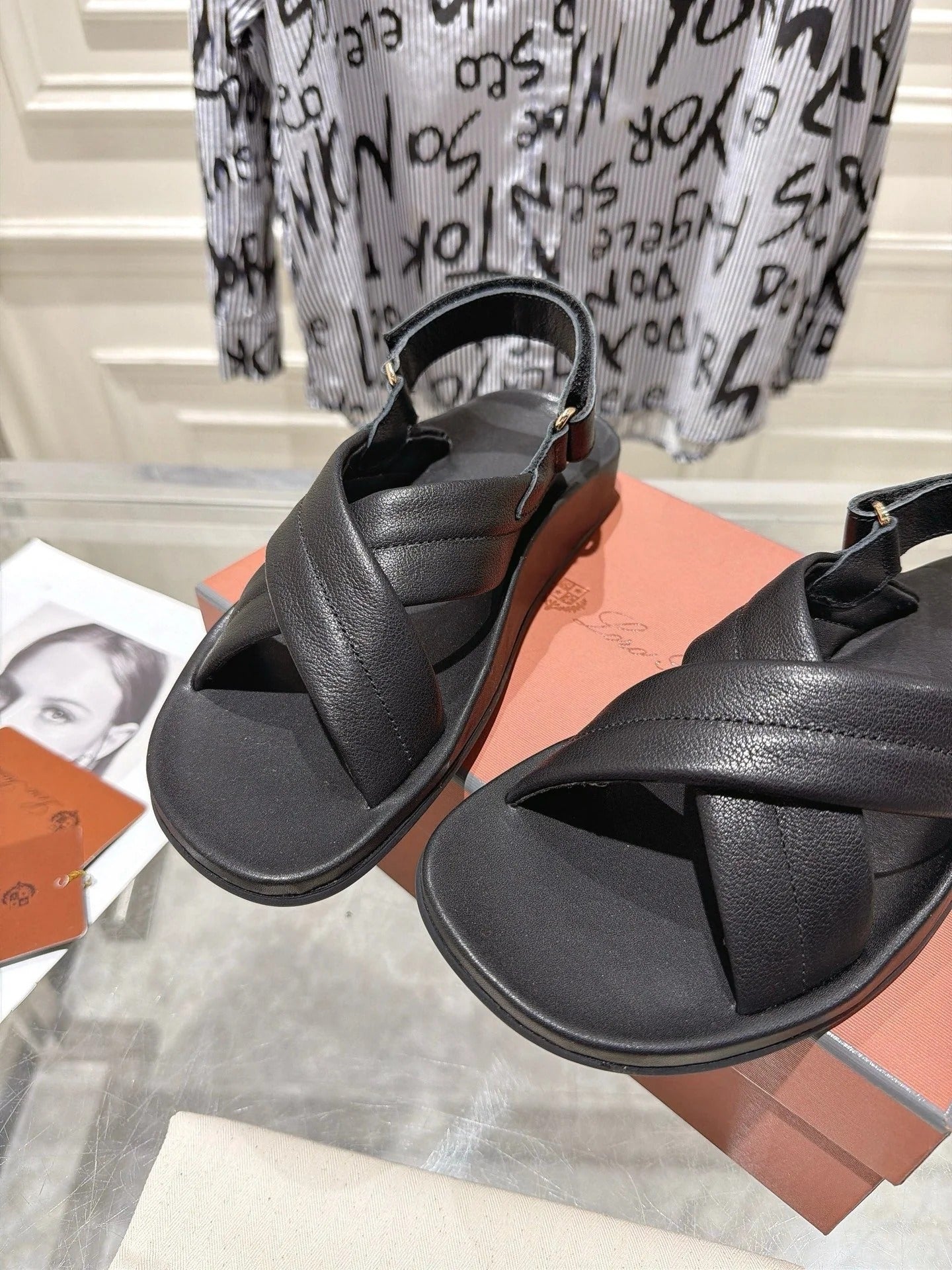 Loro Piana 2026 Criss-cross Straps Sandal Suede Leather 918892