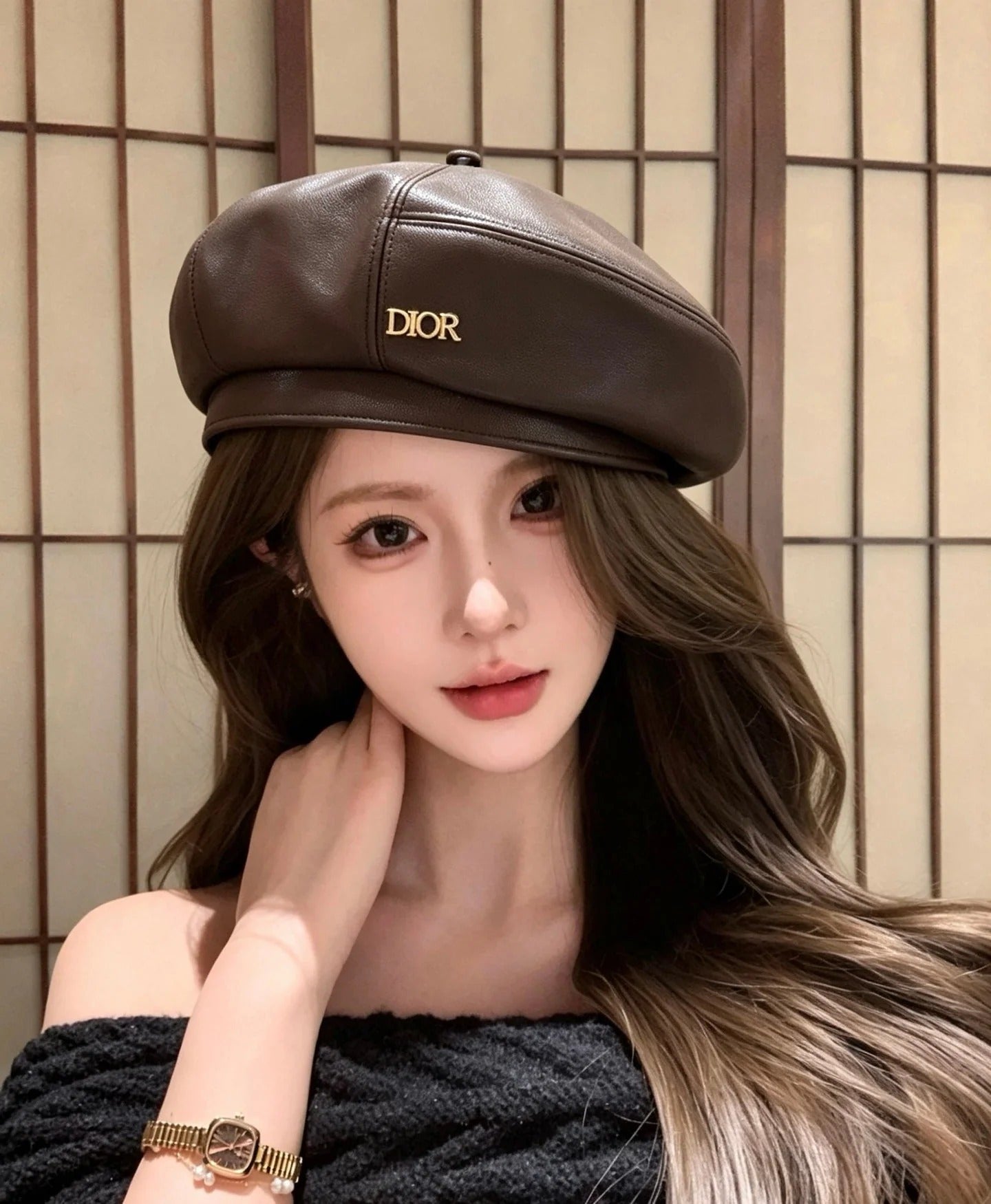 Dior Beret Leather 212928