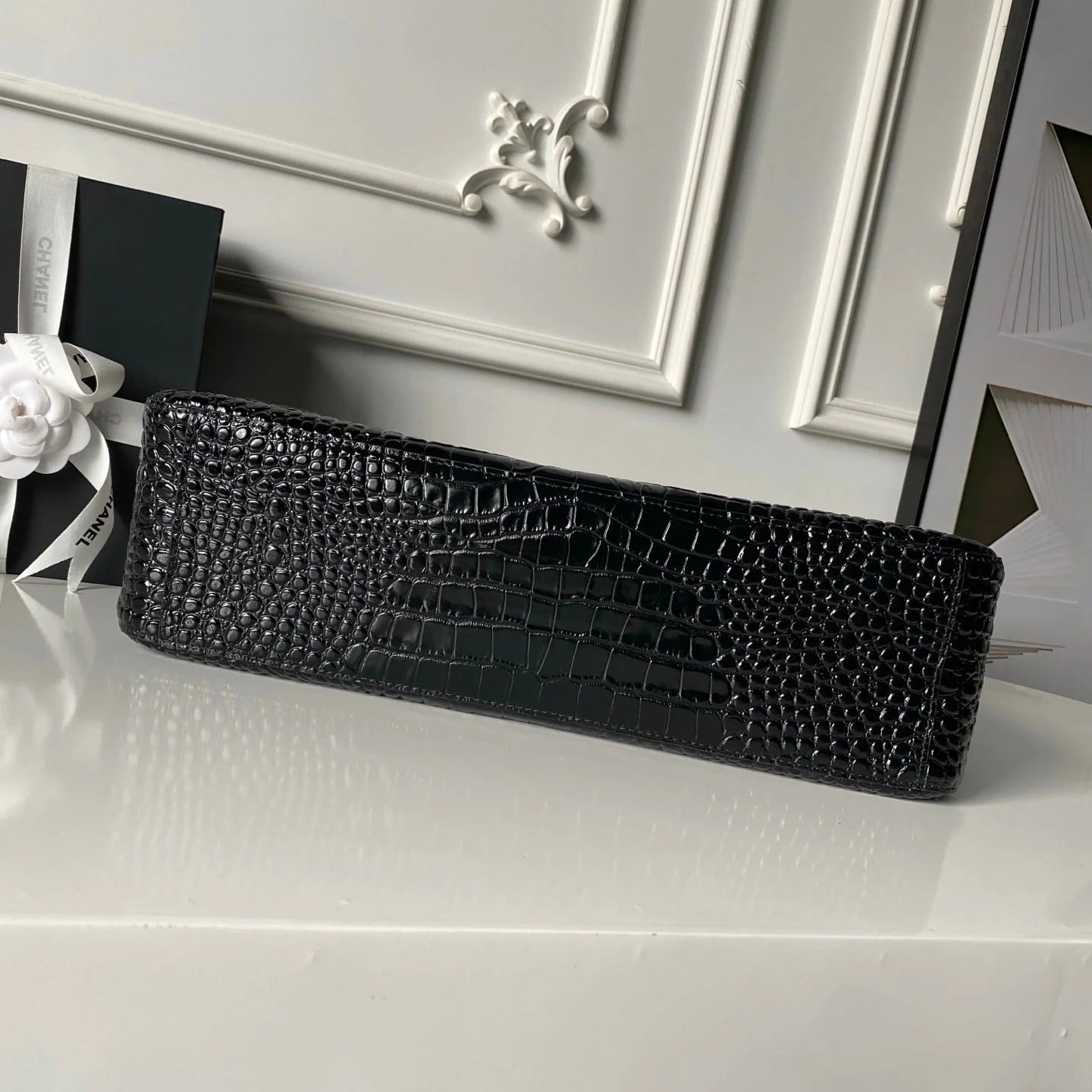 Chanel 2026 Crocodile Embossed Maxi Bag 39cm Calfskin