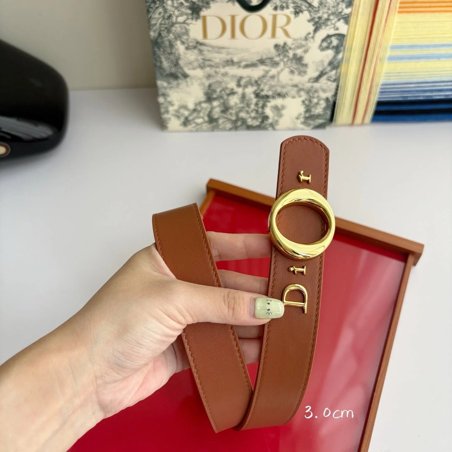 Dior 2026 My Dior Belt 3.0cm Smooth Calfskin 116705