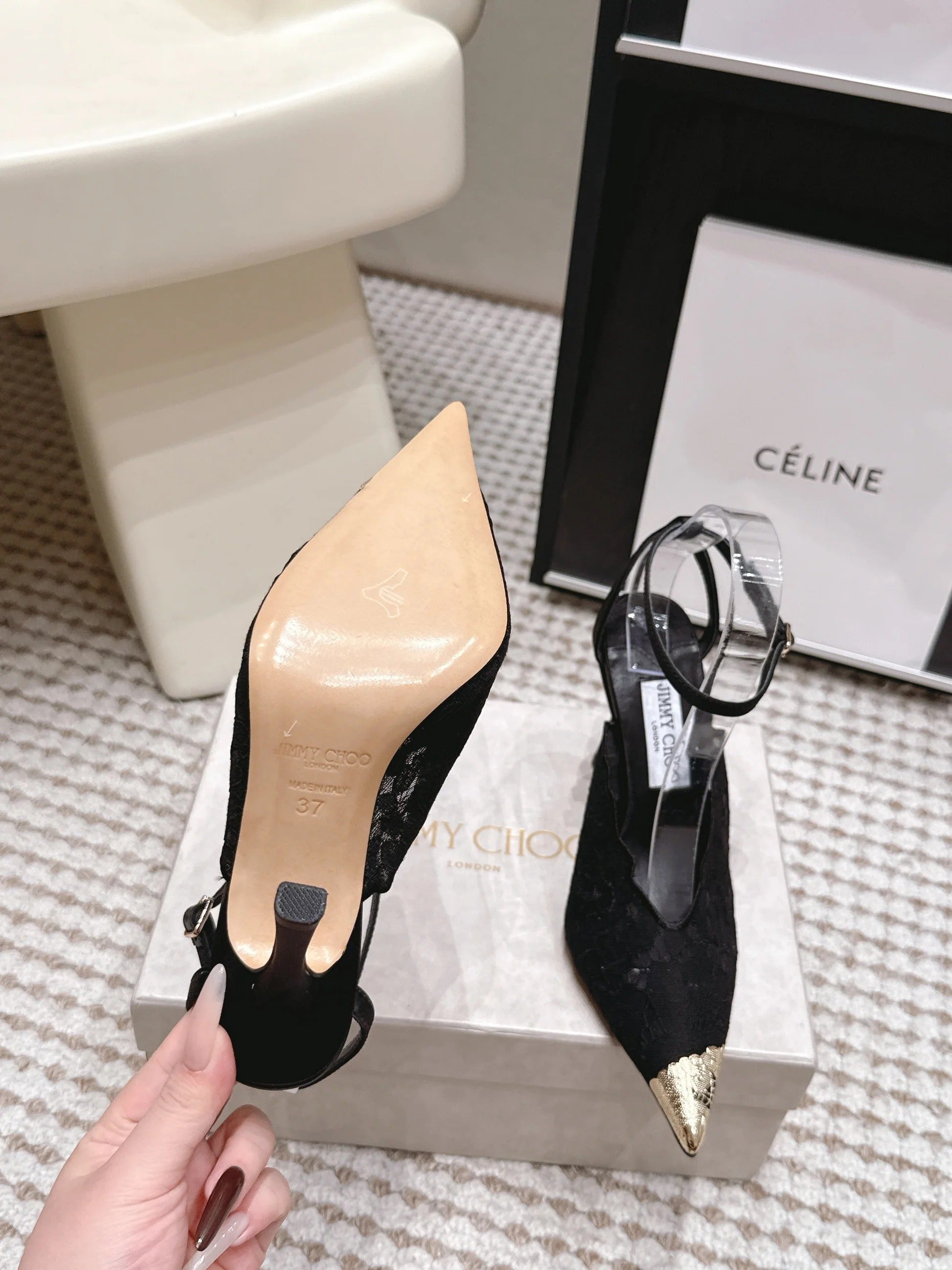 Jimmy Choo 2026 Faiz Slingback 8.5cm Lace 930959