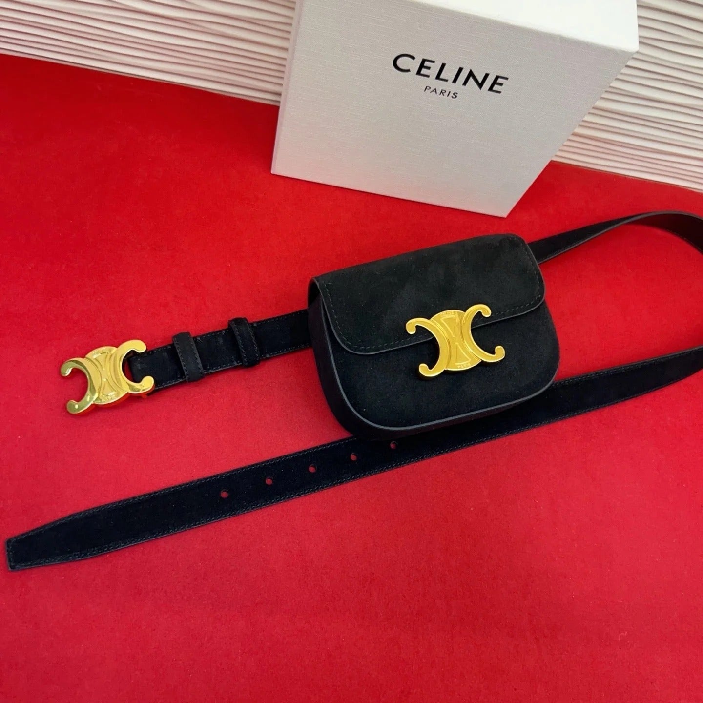Celine 2026 Triomphe Belt Bag 25mm Suede