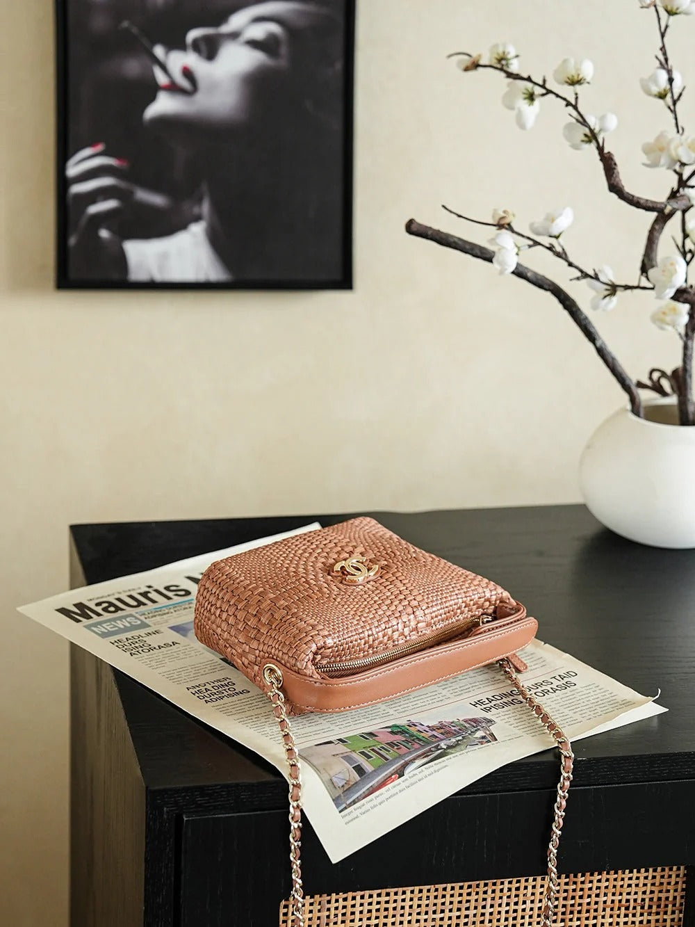 Chanel 2026 Bag 21.5cm Straw Woven
