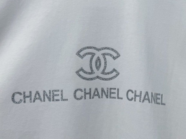 CC 2026 Short Sleeve T-Shirt Silver Powder Print Cotton 129279
