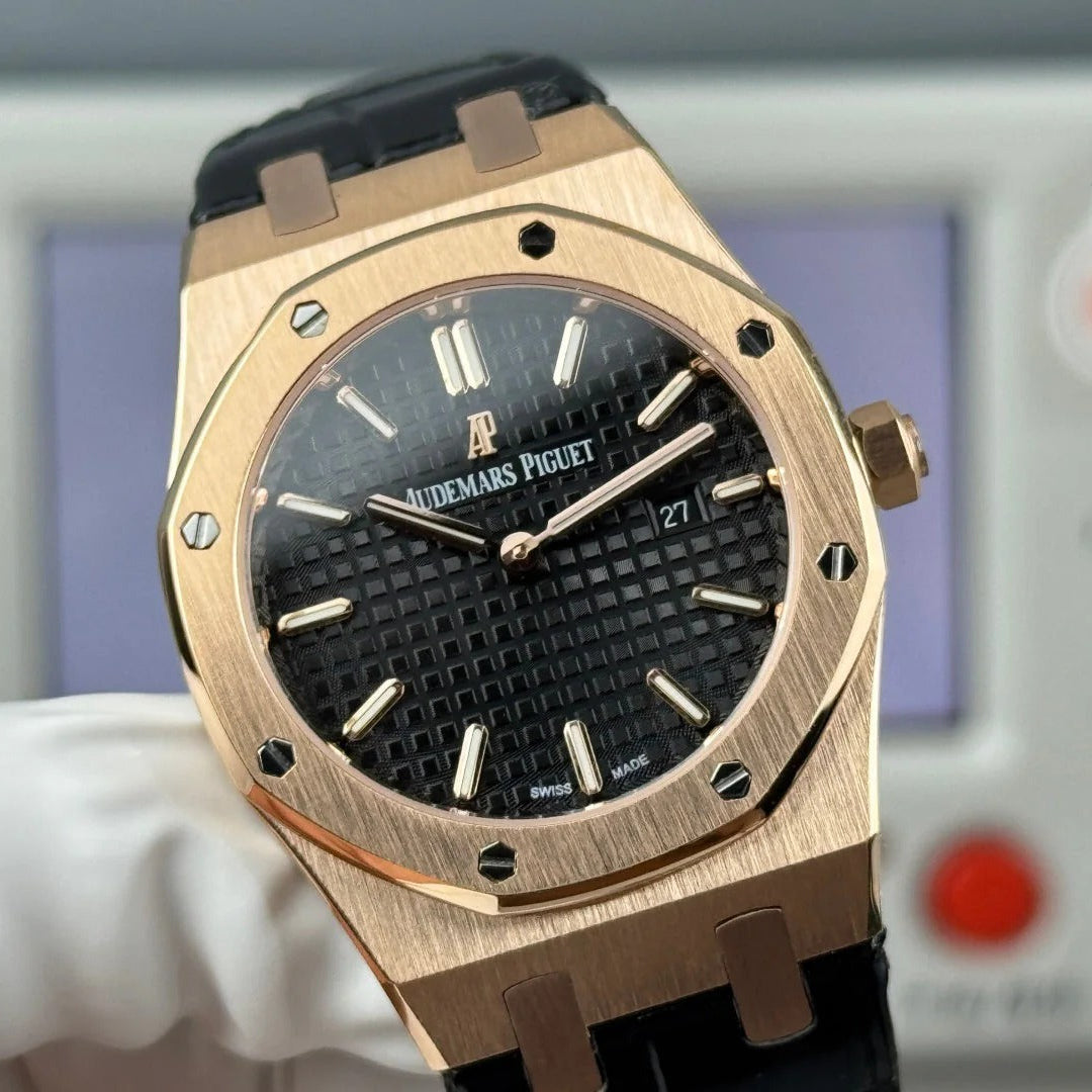 Audemars Piguet Royal 33mm Black Dial Black Crocodile Leather