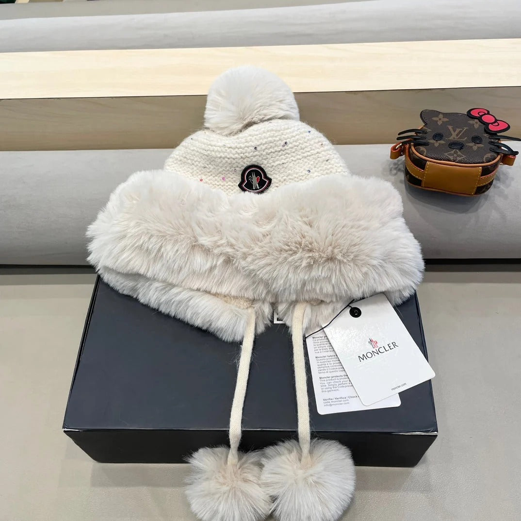 Moncler Sweet Earflap Knitted Hat 437059