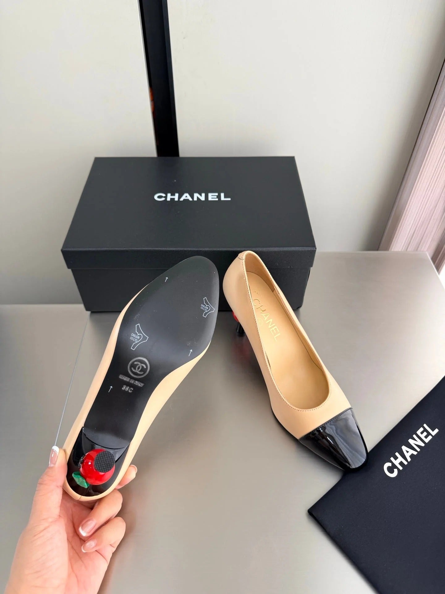 Chanel 2026 Little Red Apple Heel Pump 85mm Lambskin 929469