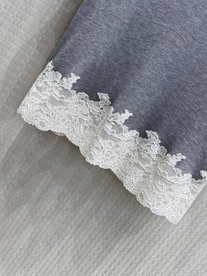 Miumiu 2026 Lace Set Grey White Cotton