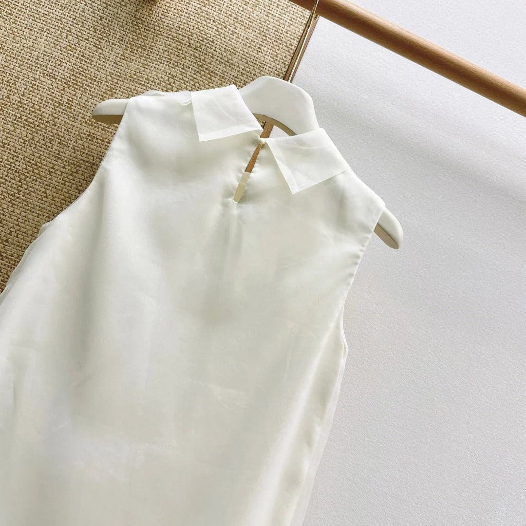MiuMiu 2026 Sleeveless Dress Voile 645313