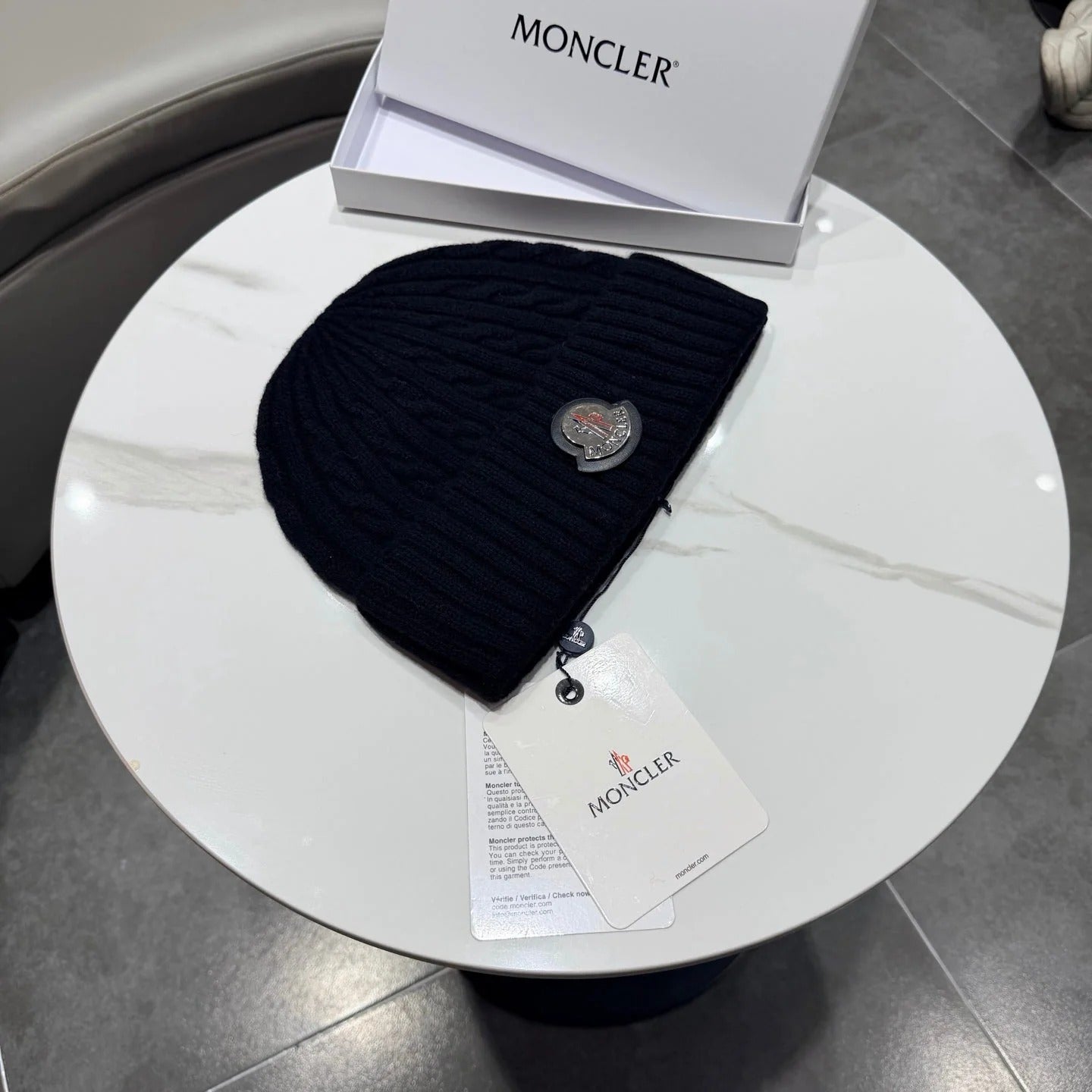 Moncler Pure Wool Knitted Hat 436985