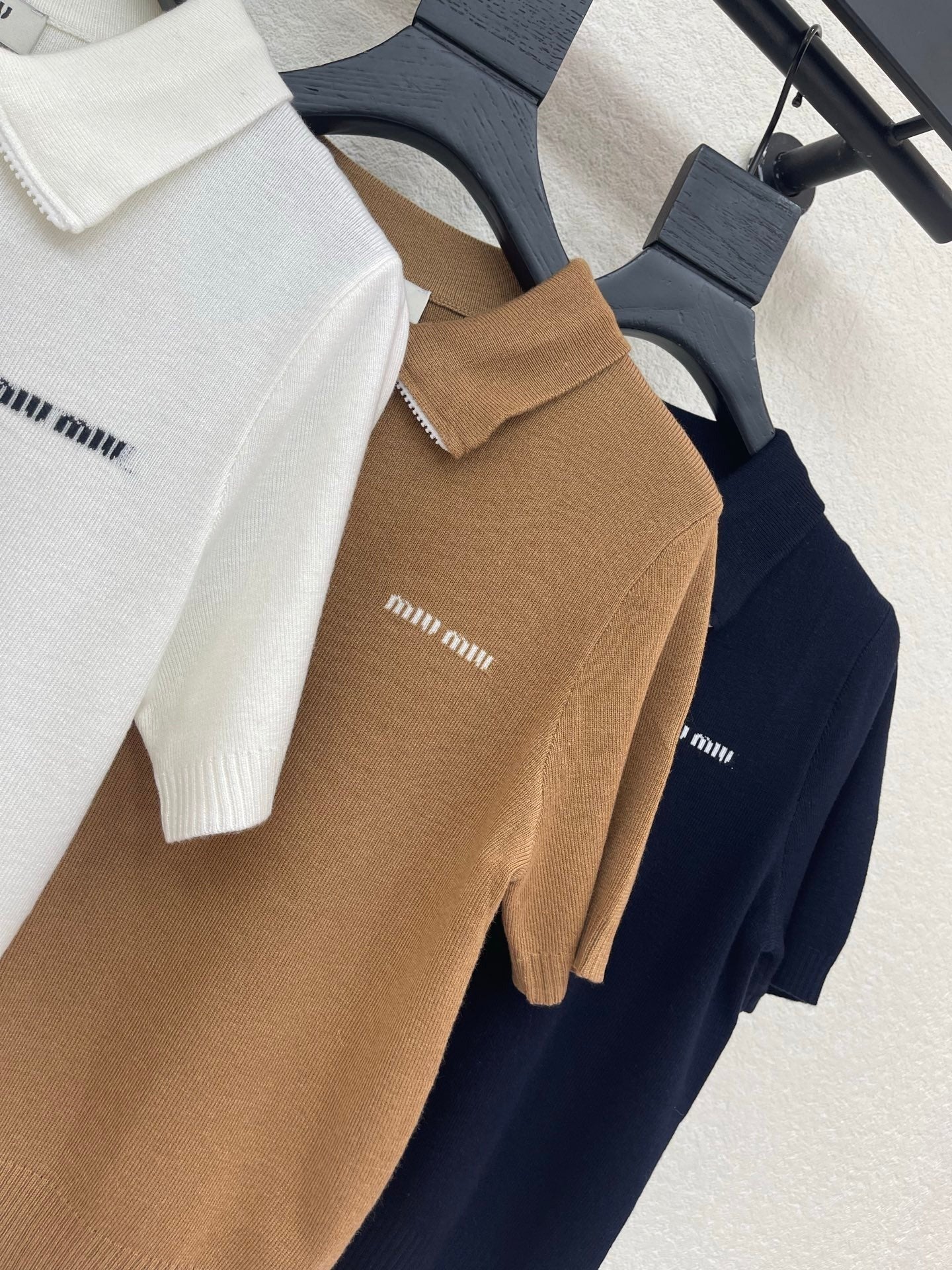 Miu Miu 26 Zip-up Polo Shirt in Wool 370566