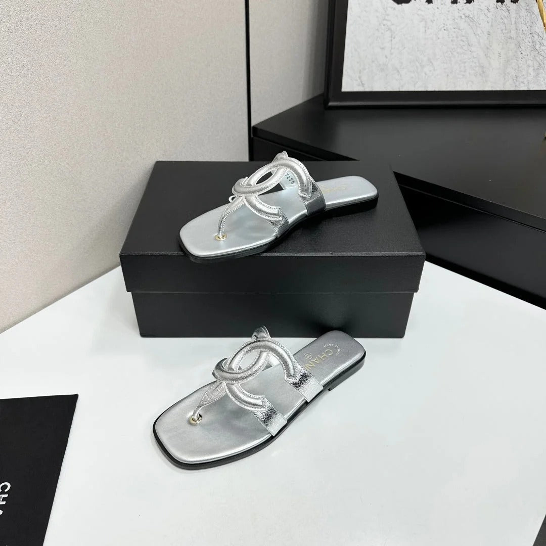 Chanel 2026 Flat Thong Sandal Suede Leather 822819