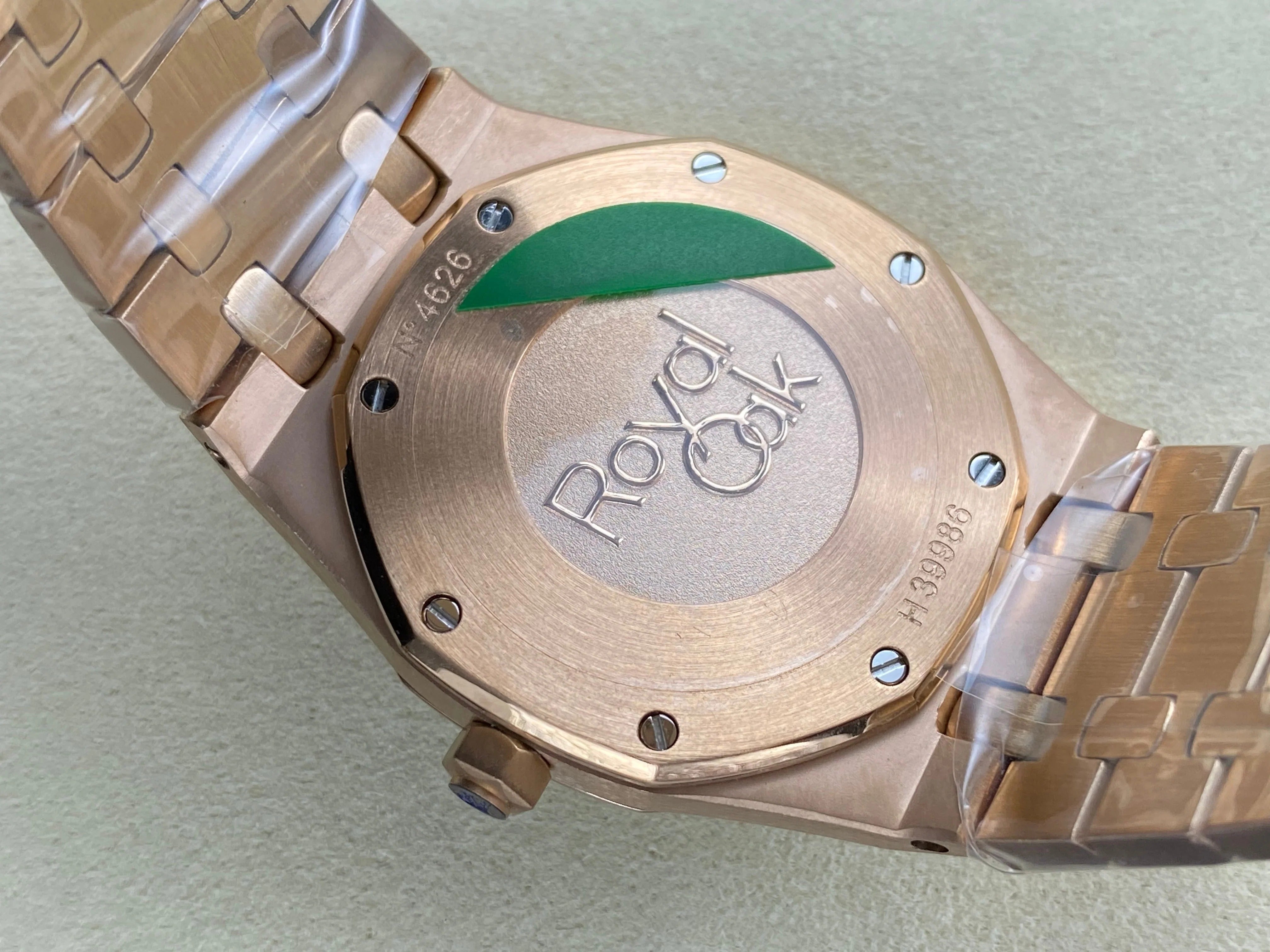 Audemars Piguet Royal Oak 33mm Pink Gold Case Brown Dial Diamond Bezel