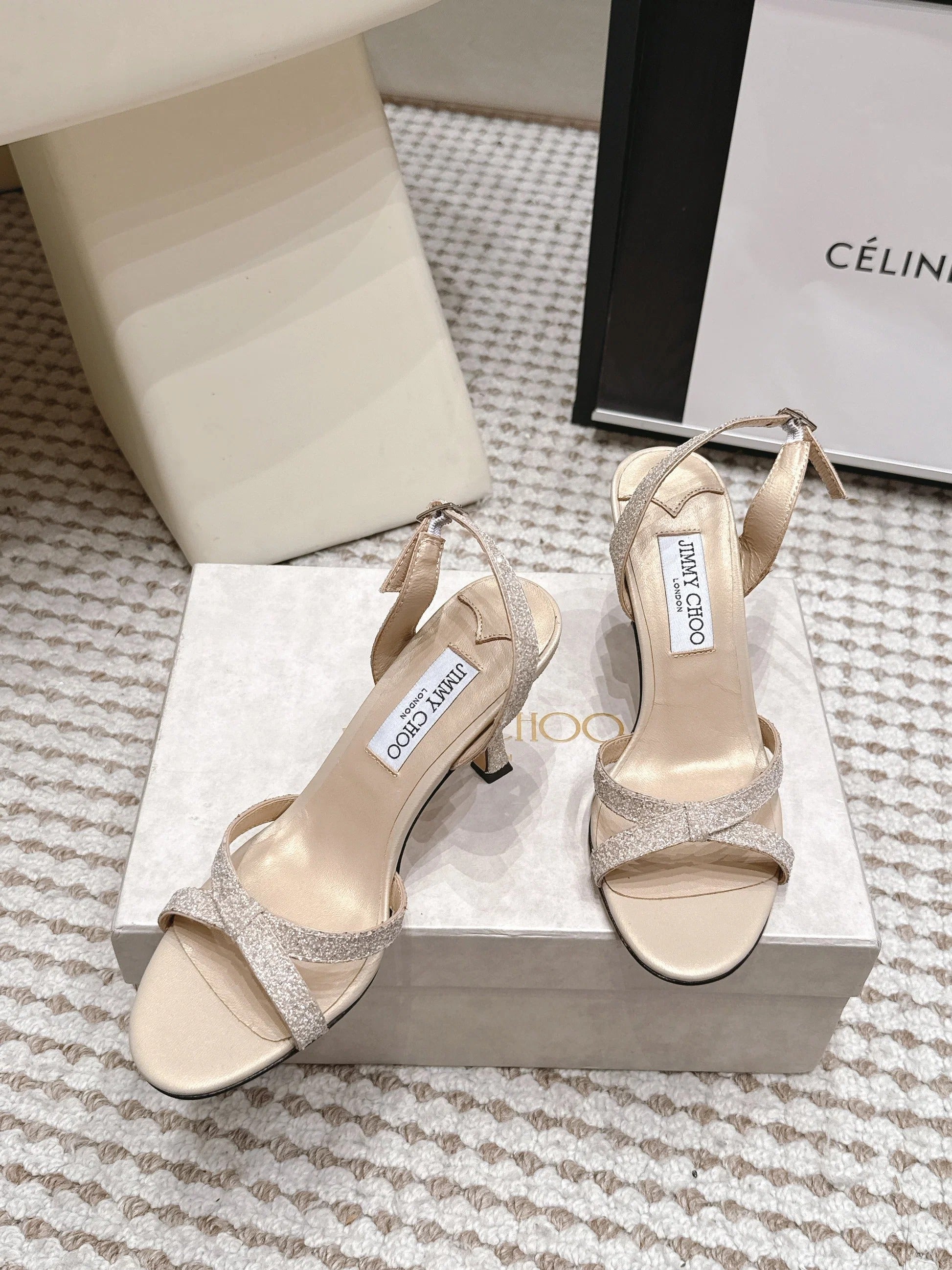 Jimmy Choo 2026 Elsy Sandals 8.5cm Suede Leather 930980