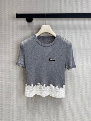 Miumiu 2026 Lace Set Grey White Cotton